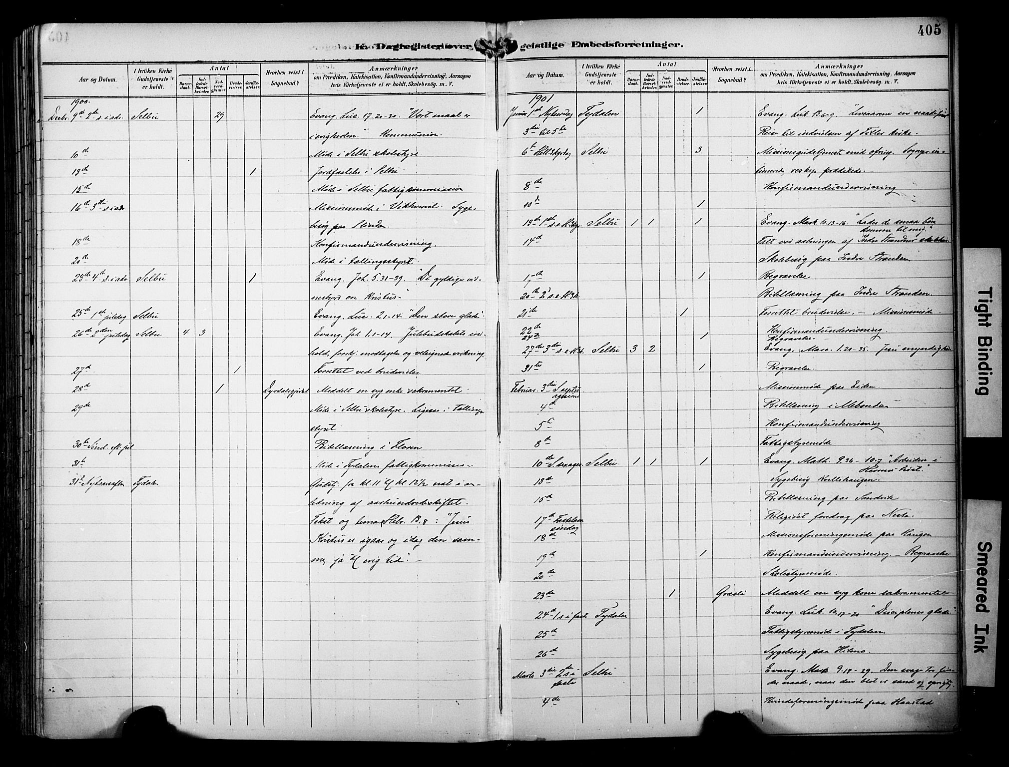 Ministerialprotokoller, klokkerbøker og fødselsregistre - Sør-Trøndelag, SAT/A-1456/695/L1149: Parish register (official) no. 695A09, 1891-1902, p. 405
