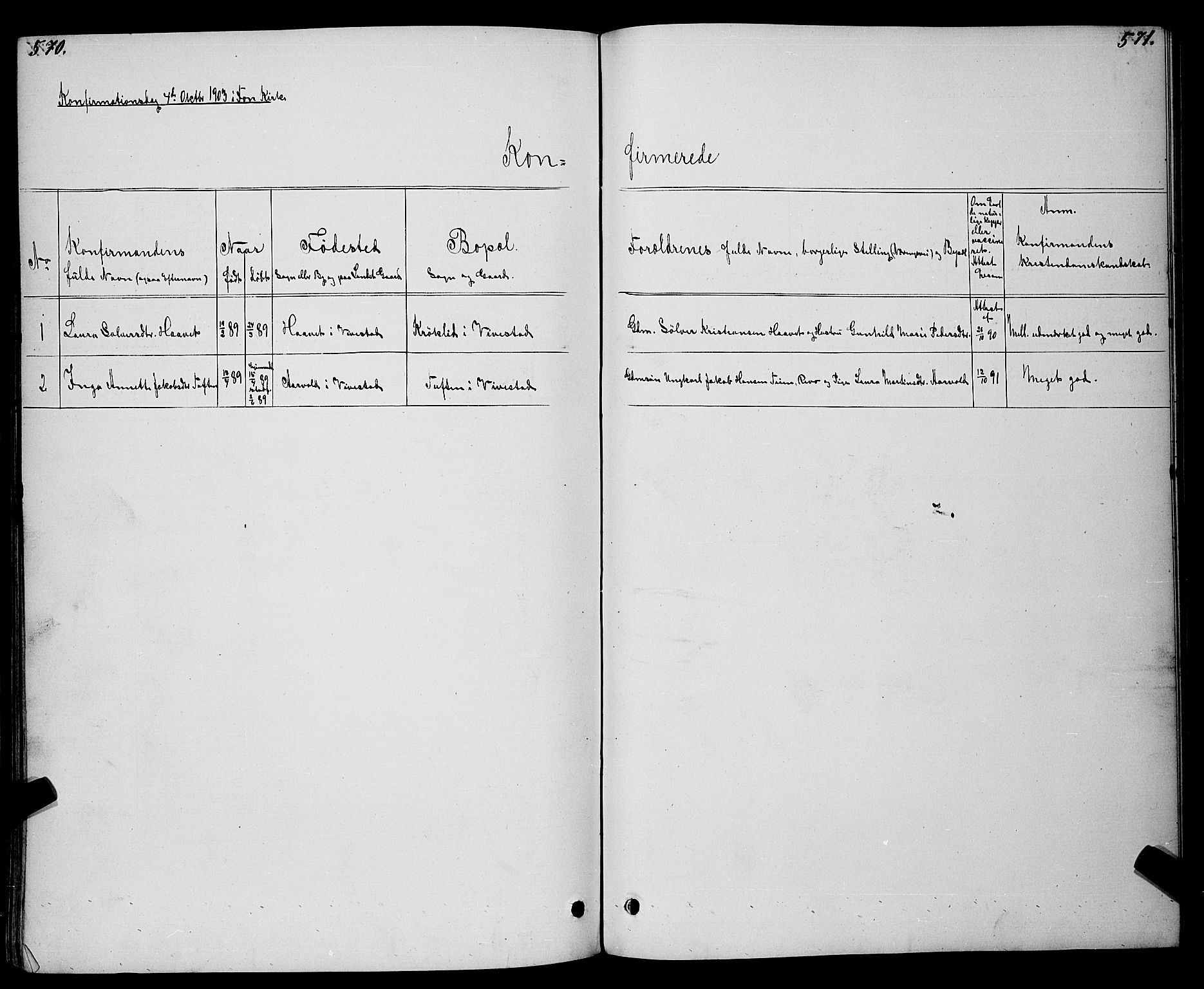 Ramnes kirkebøker, SAKO/A-314/G/Gc/L0001: Parish register (copy) no. III 1, 1869-1903, p. 570-571