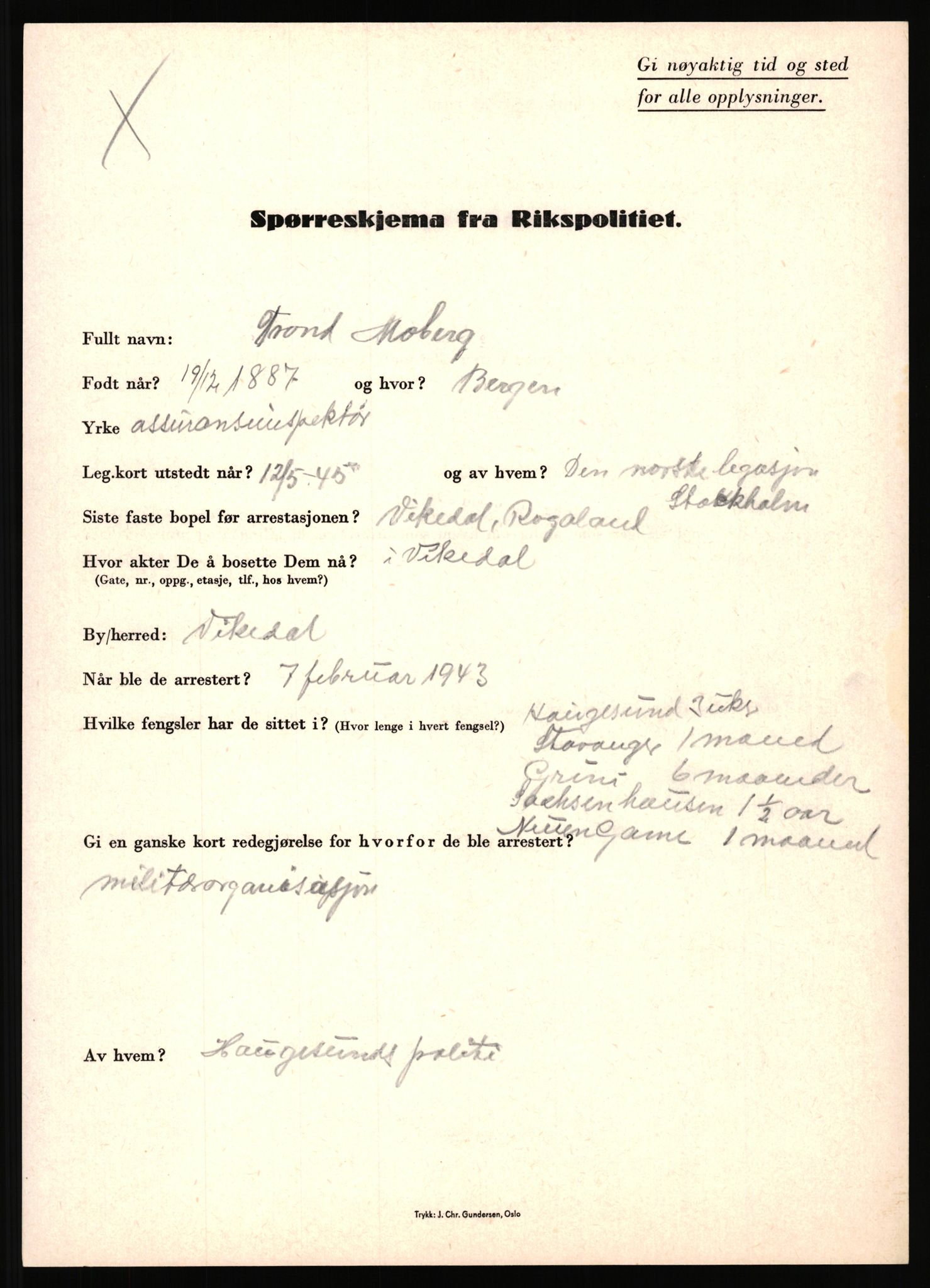 Rikspolitisjefen, AV/RA-S-1560/L/L0011: Lucassen, Oscar Fredrik - Moen, Olav, 1940-1945, p. 1070