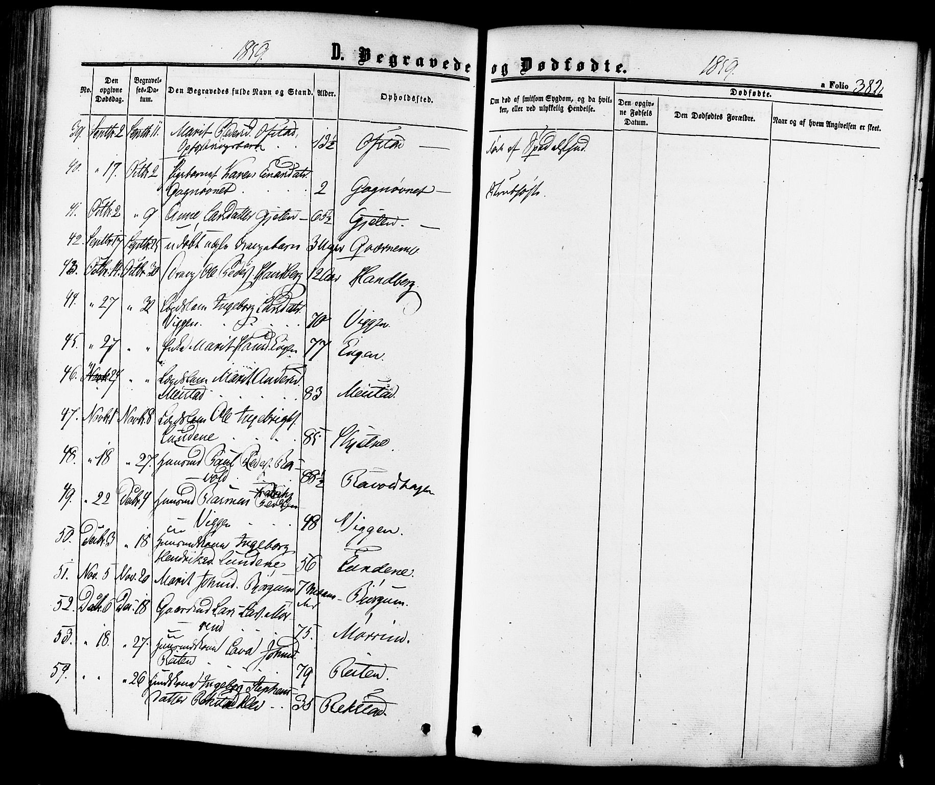 Ministerialprotokoller, klokkerbøker og fødselsregistre - Sør-Trøndelag, SAT/A-1456/665/L0772: Parish register (official) no. 665A07, 1856-1878, p. 382