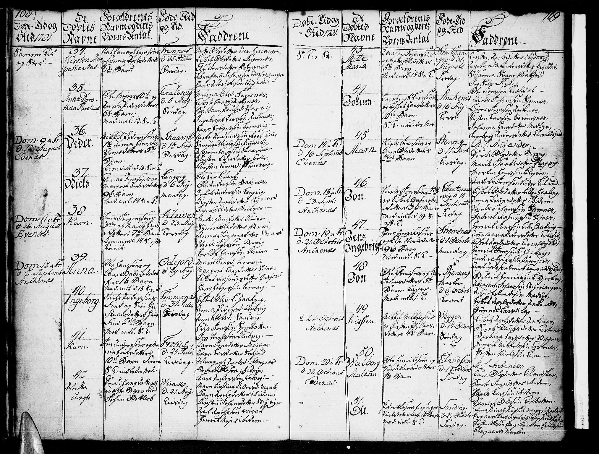 Ministerialprotokoller, klokkerbøker og fødselsregistre - Nordland, SAT/A-1459/863/L0892: Parish register (official) no. 863A04, 1765-1794, p. 108-109