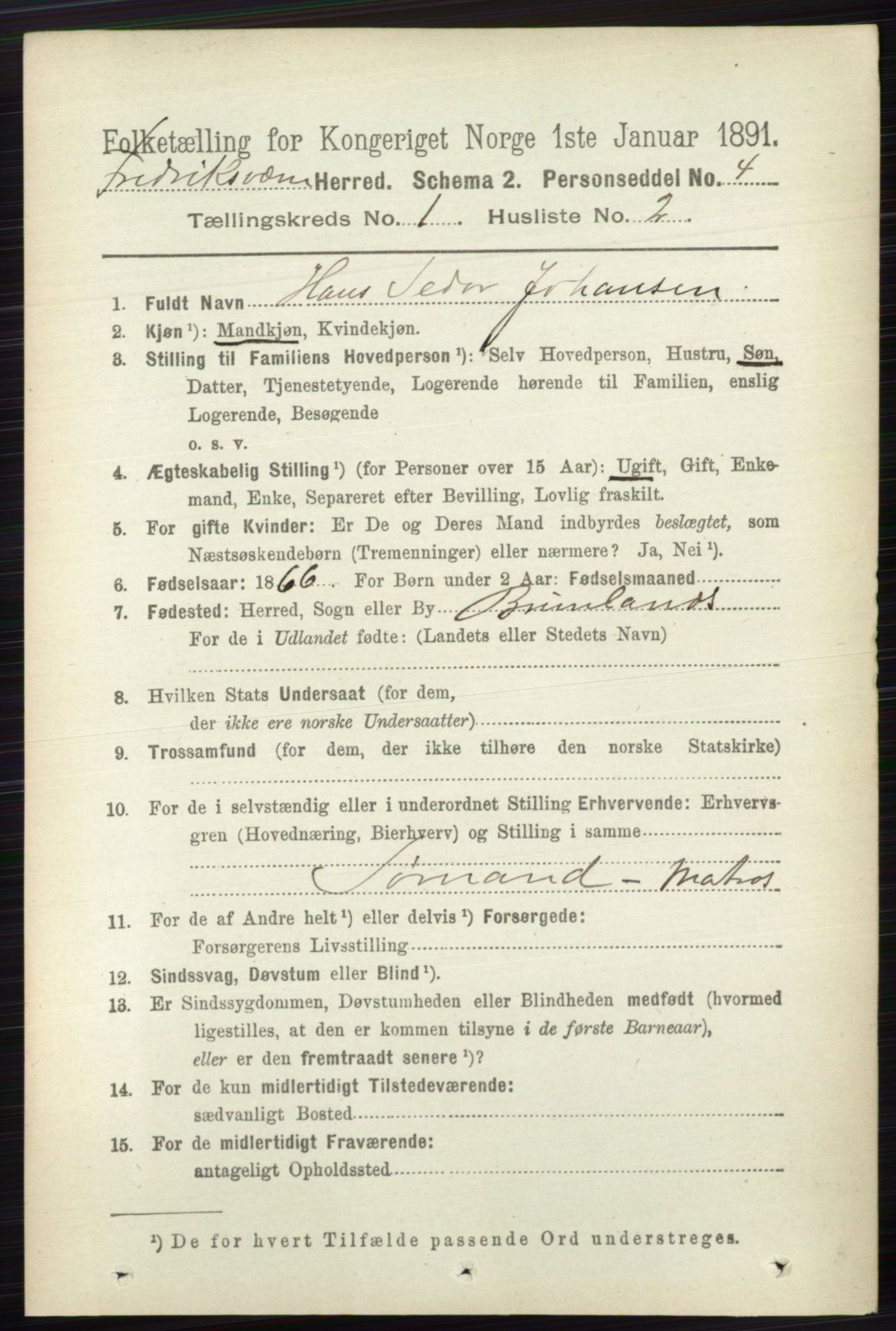 RA, 1891 census for 0798 Fredriksvern, 1891, p. 51