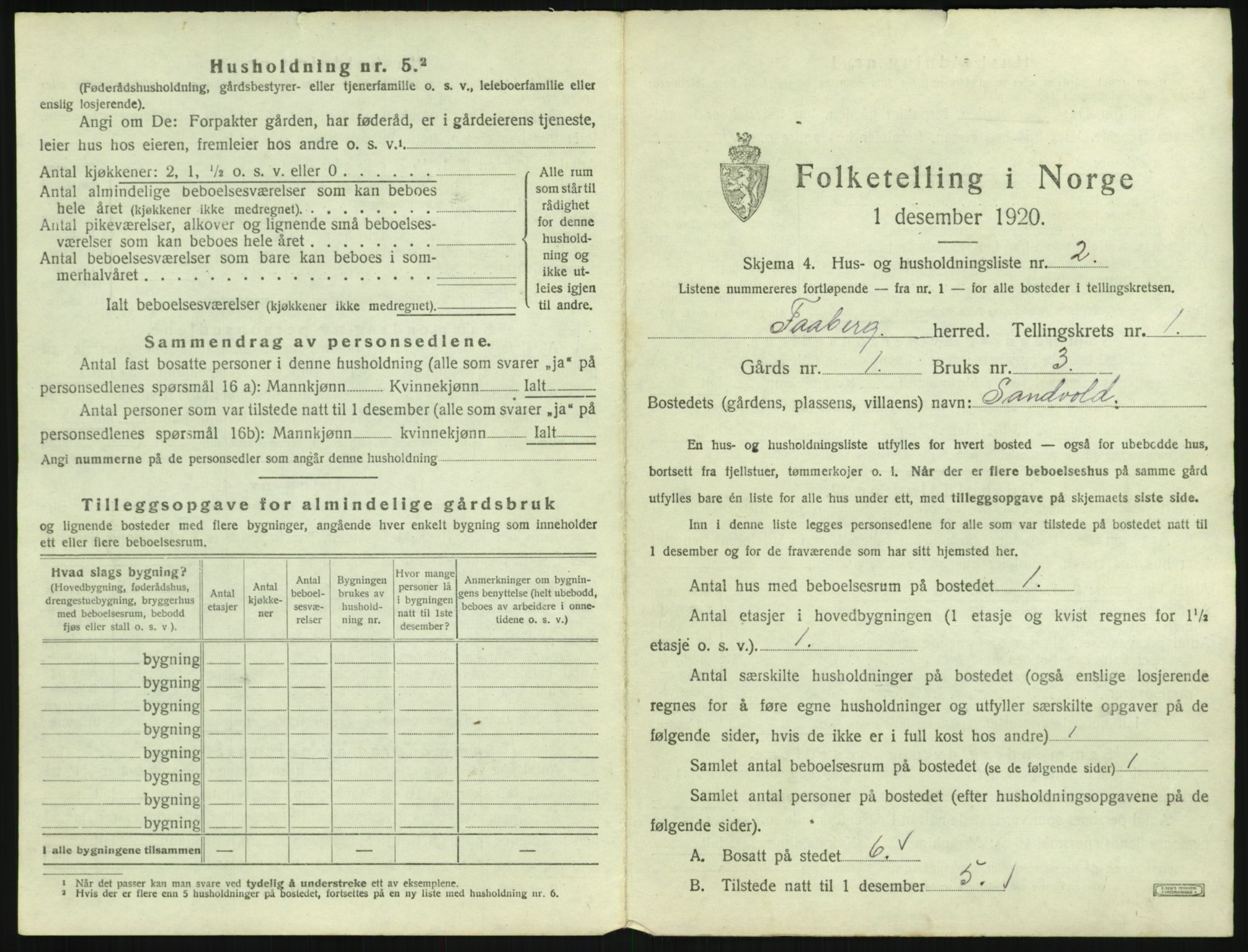 SAH, 1920 census for Fåberg, 1920, p. 78