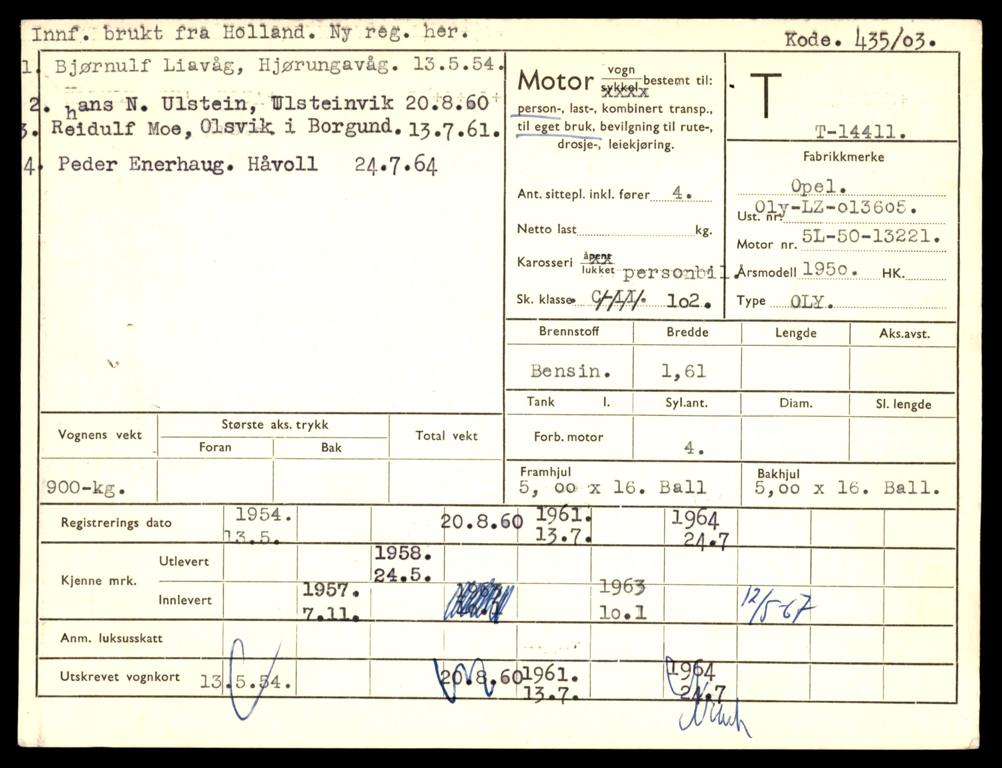 Møre og Romsdal vegkontor - Ålesund trafikkstasjon, AV/SAT-A-4099/F/Fe/L0045: Registreringskort for kjøretøy T 14320 - T 14444, 1927-1998, p. 2327