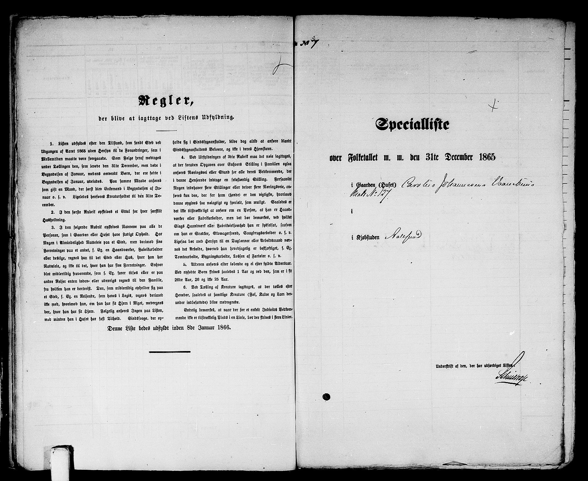 RA, 1865 census for Ålesund, 1865, p. 20