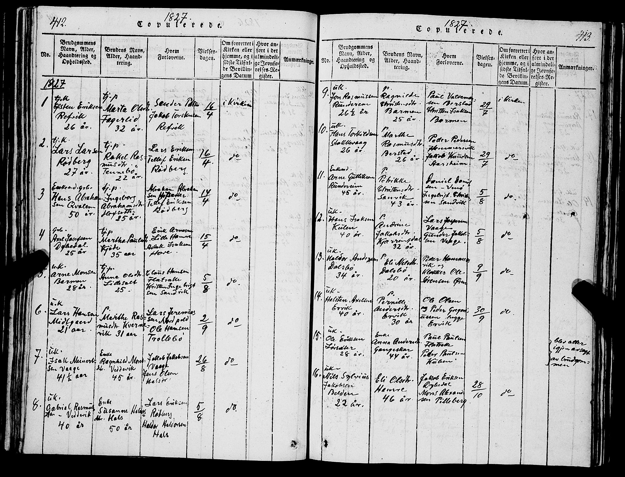 Selje sokneprestembete, AV/SAB-A-99938/H/Ha/Hab/Haba: Parish register (copy) no. A 1, 1816-1828, p. 412-413