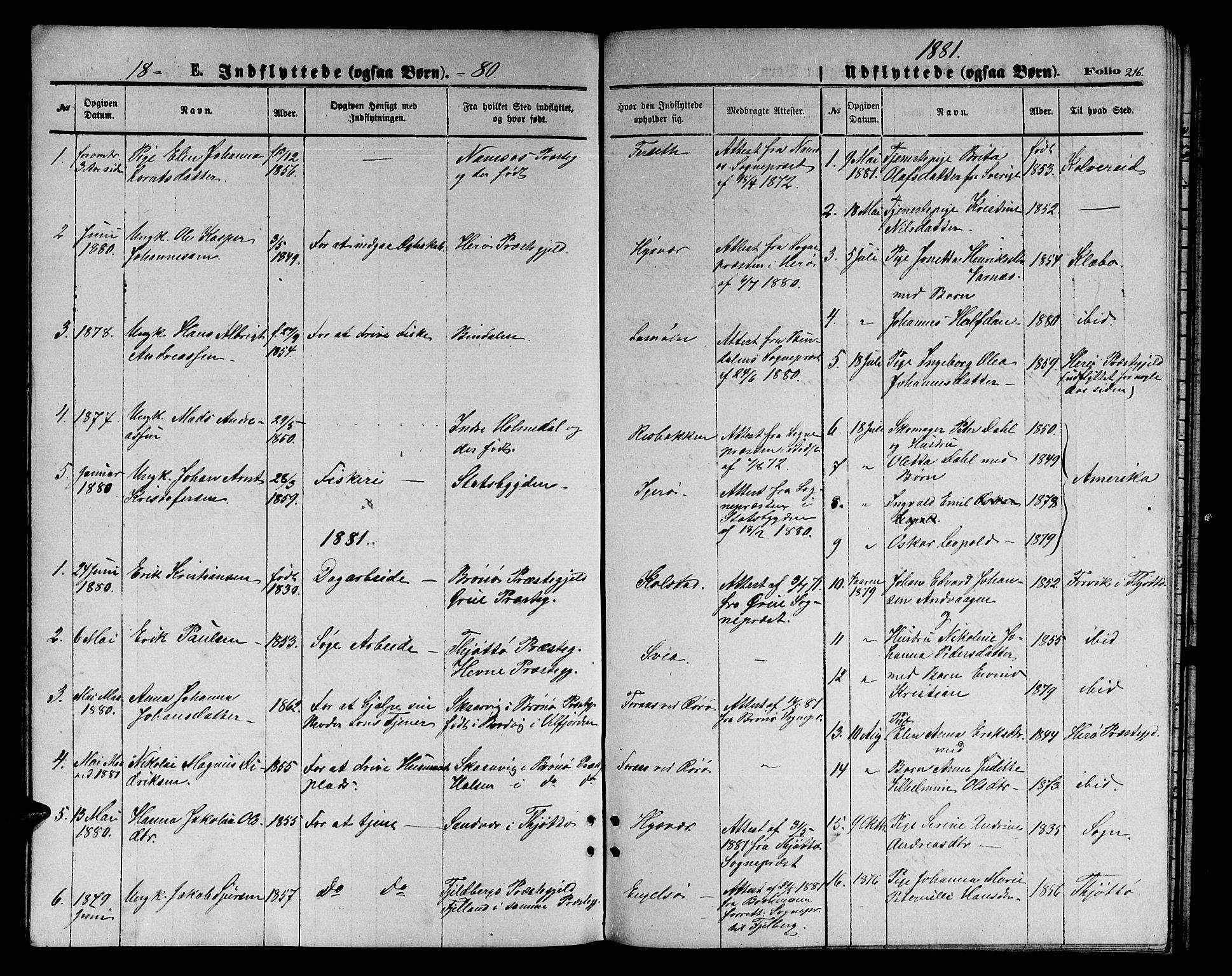 Ministerialprotokoller, klokkerbøker og fødselsregistre - Nordland, AV/SAT-A-1459/816/L0252: Parish register (copy) no. 816C02, 1871-1885, p. 216