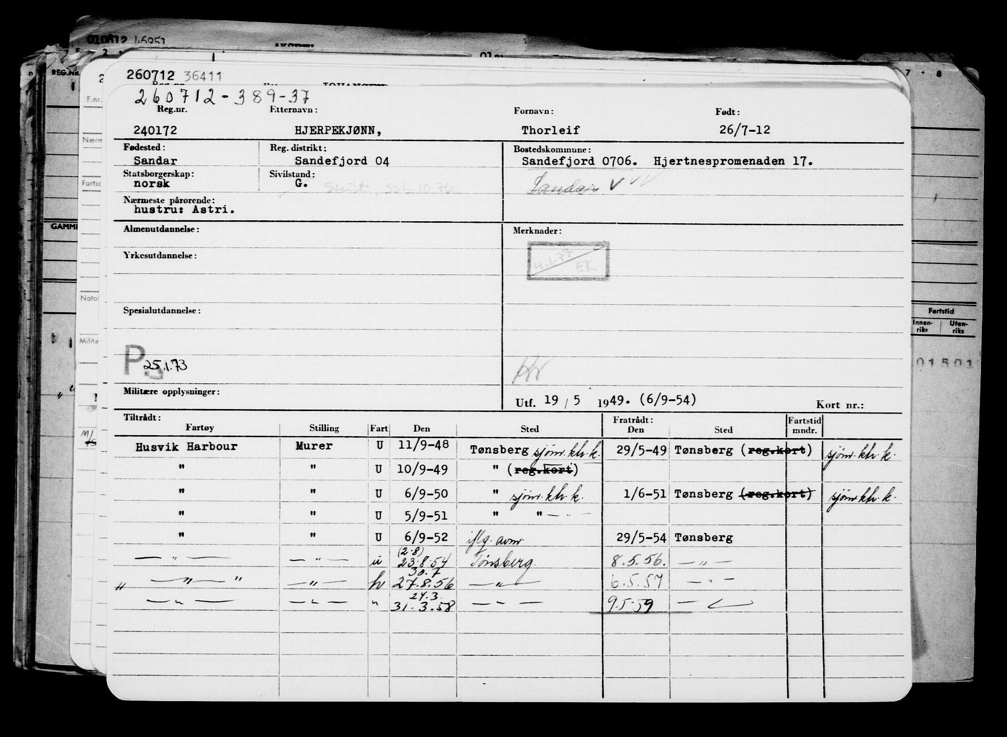 Direktoratet for sjømenn, AV/RA-S-3545/G/Gb/L0106: Hovedkort, 1912, p. 173