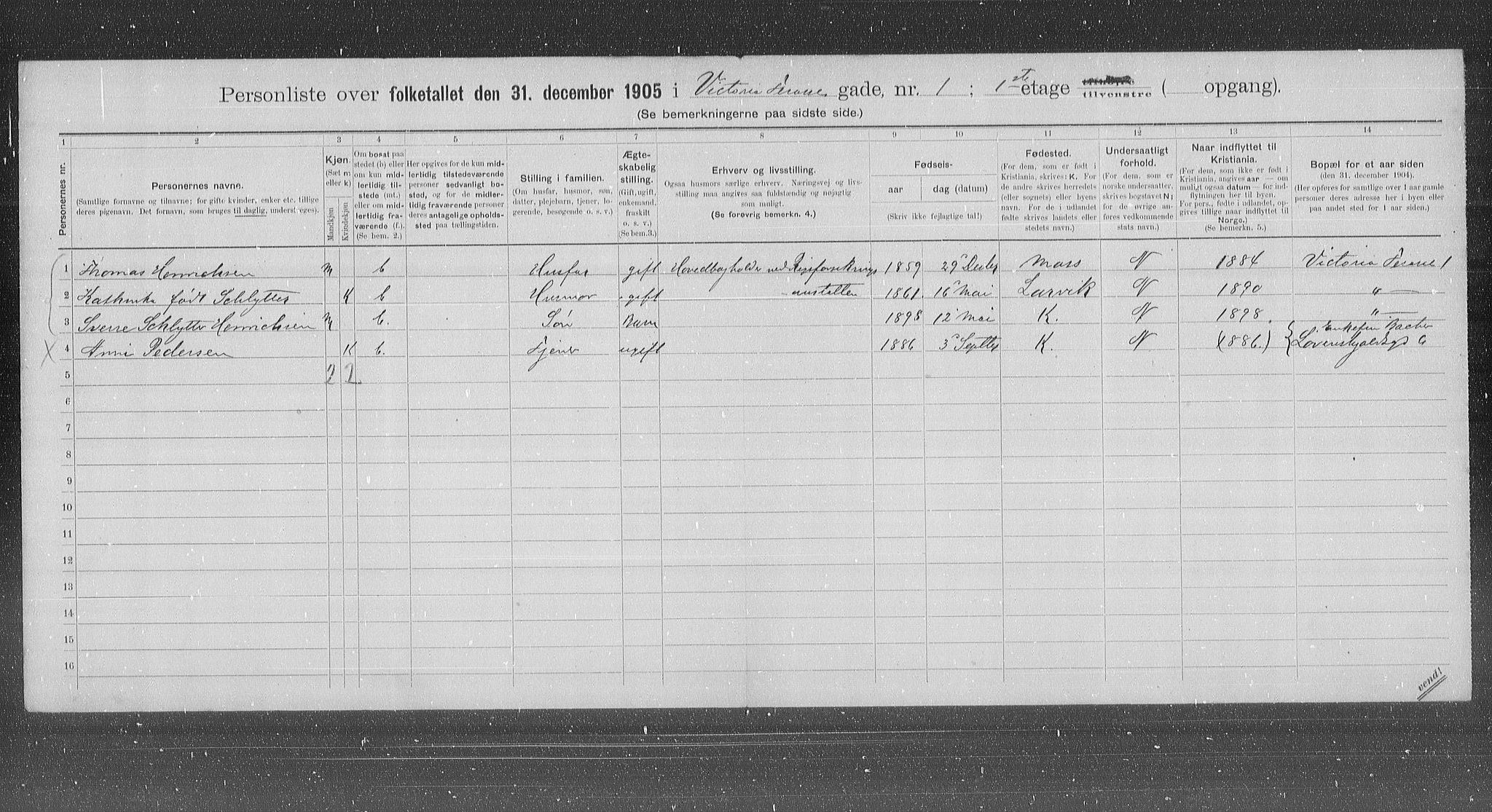 OBA, Municipal Census 1905 for Kristiania, 1905, p. 65442