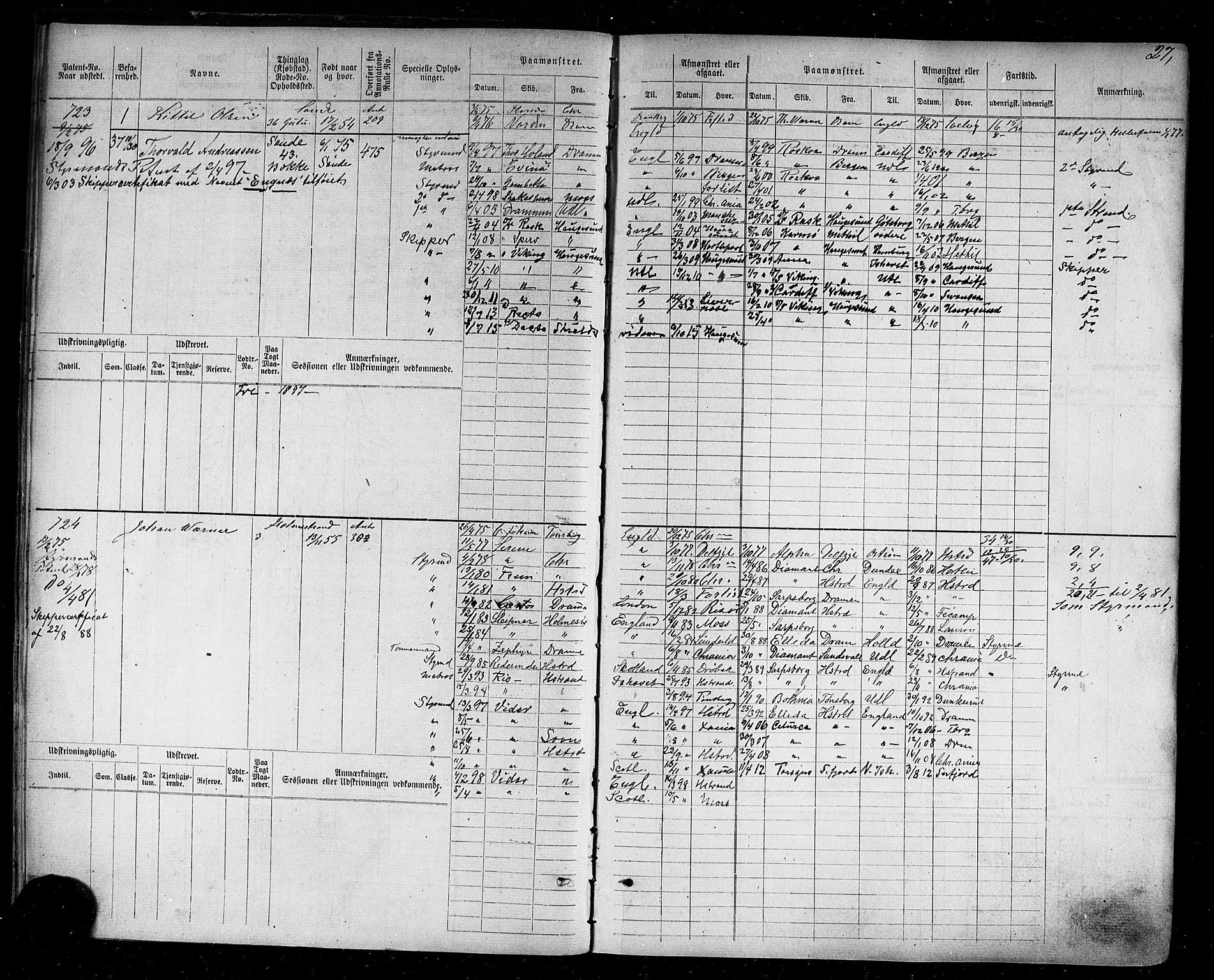 Holmestrand innrulleringskontor, SAKO/A-1151/F/Fc/L0003: Hovedrulle, 1872-1921, p. 31