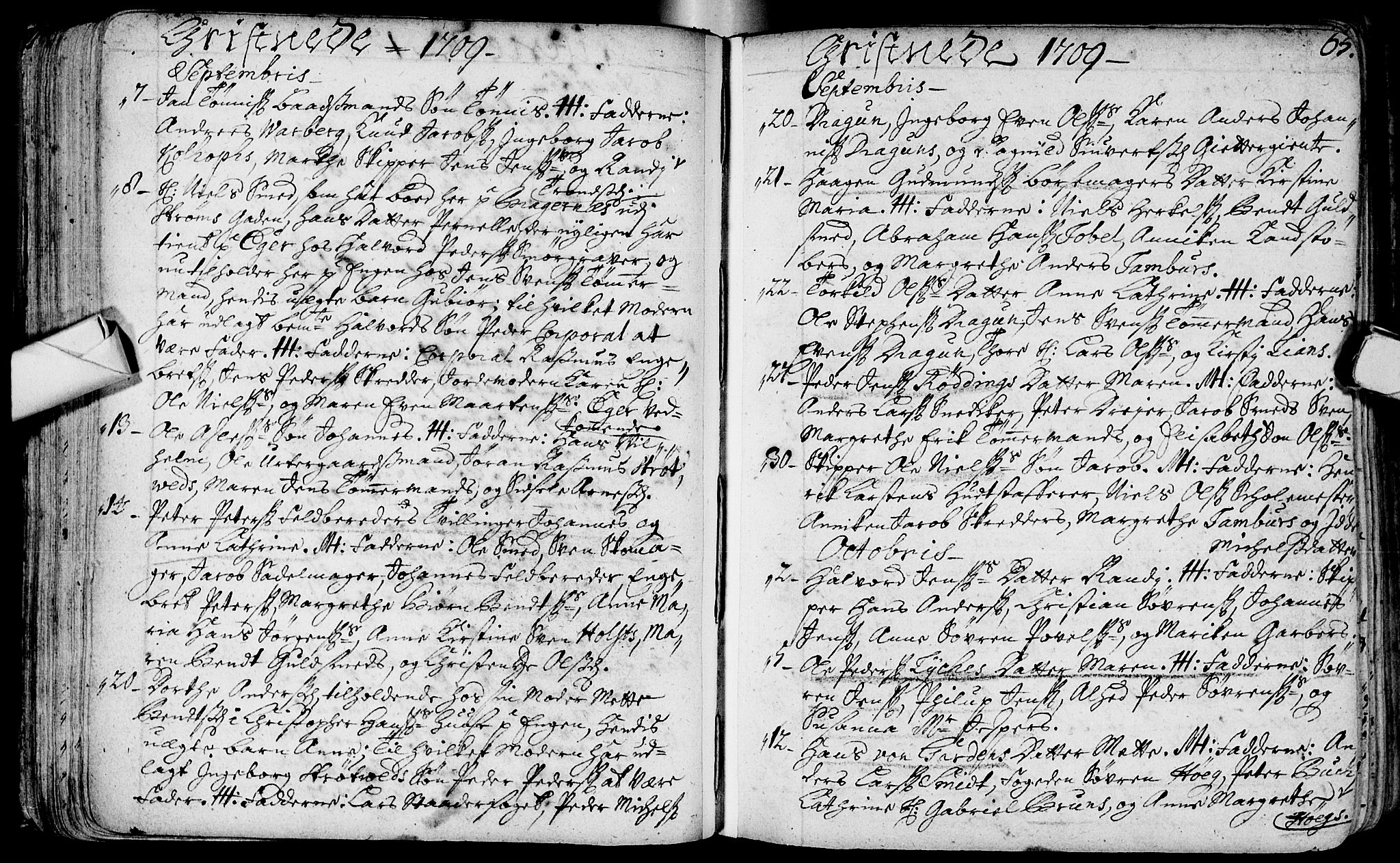 Bragernes kirkebøker, AV/SAKO-A-6/F/Fa/L0003: Parish register (official) no. I 3, 1706-1734, p. 65