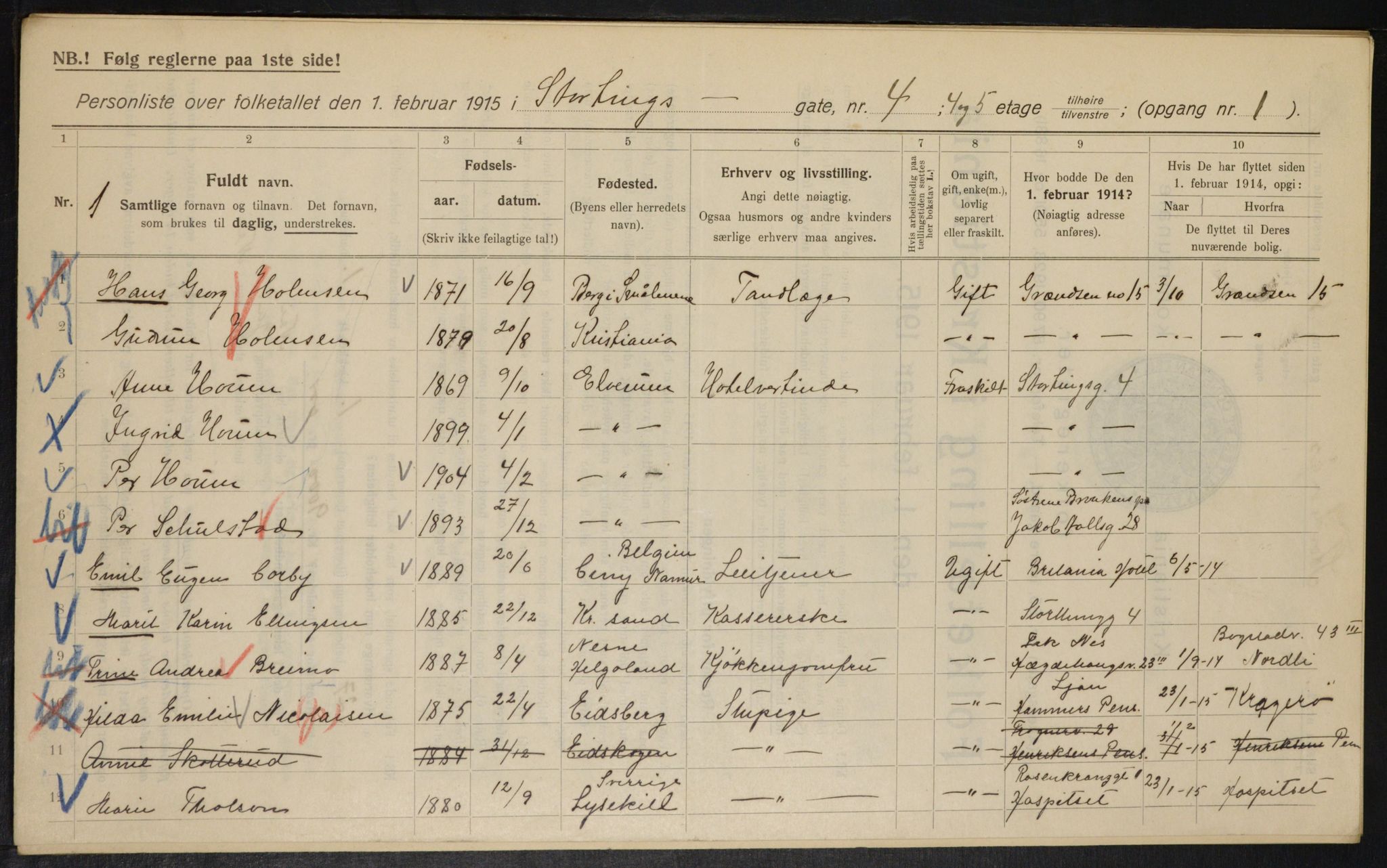 OBA, Municipal Census 1915 for Kristiania, 1915, p. 103675