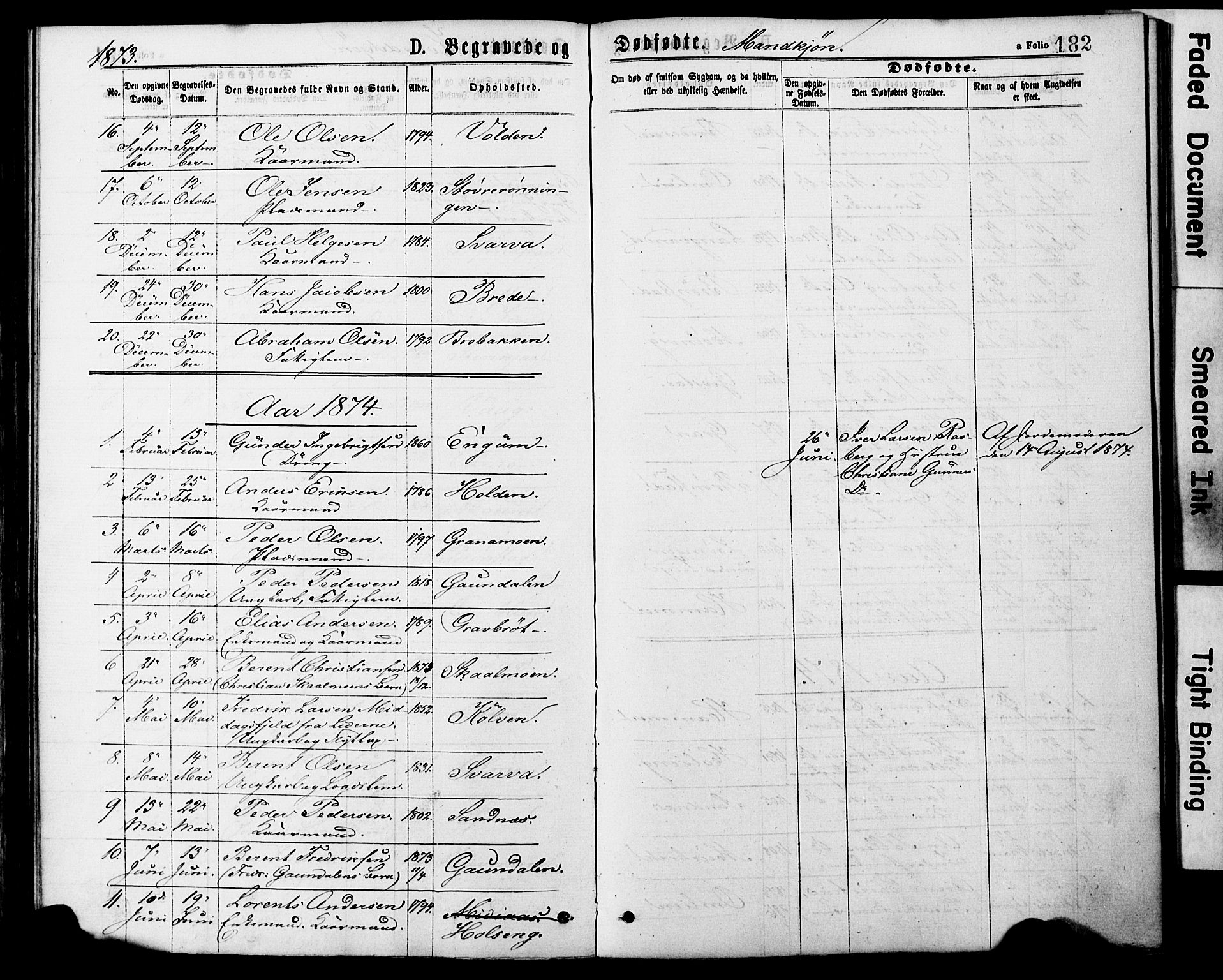 Ministerialprotokoller, klokkerbøker og fødselsregistre - Nord-Trøndelag, SAT/A-1458/749/L0473: Parish register (official) no. 749A07, 1873-1887, p. 182
