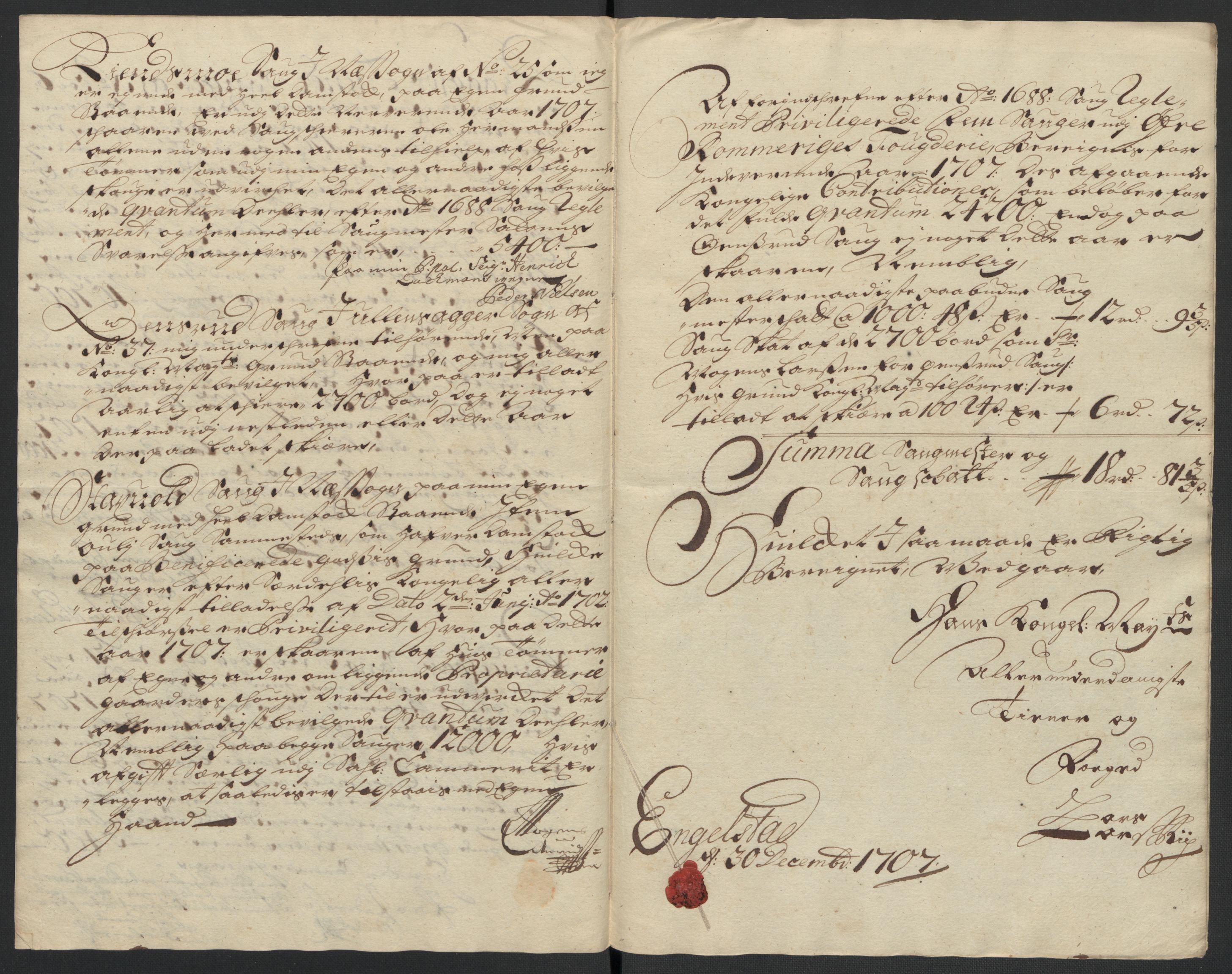 Rentekammeret inntil 1814, Reviderte regnskaper, Fogderegnskap, AV/RA-EA-4092/R12/L0718: Fogderegnskap Øvre Romerike, 1706-1707, p. 422