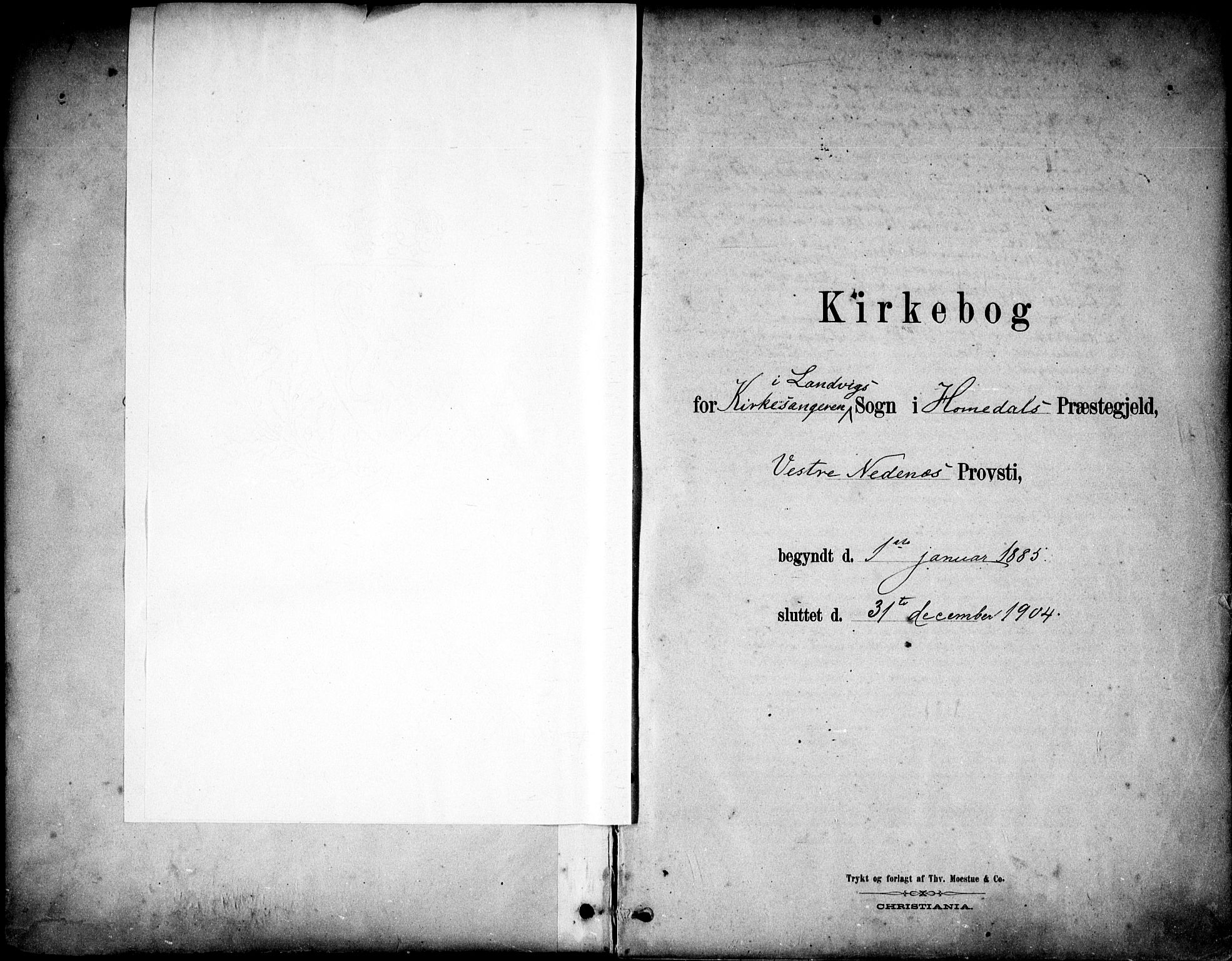 Hommedal sokneprestkontor, AV/SAK-1111-0023/F/Fb/Fbb/L0007: Parish register (copy) no. B 7, 1885-1904