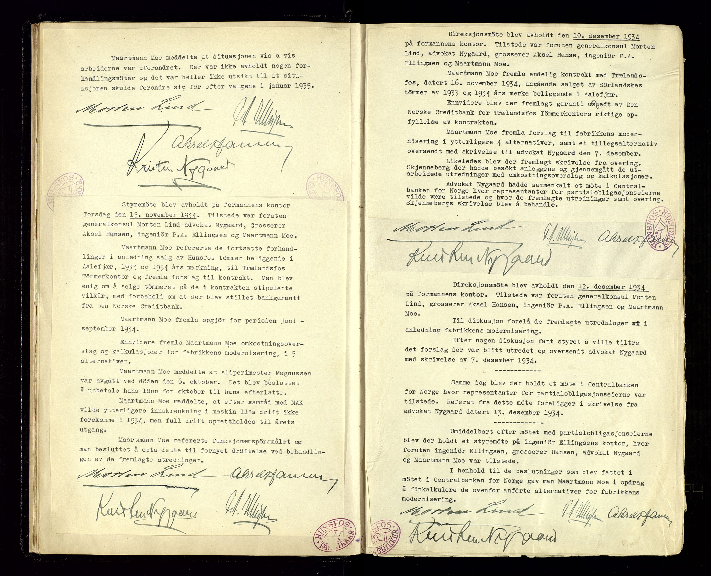 Hunsfos fabrikker, AV/SAK-D/1440/02/L0005: Referatprotokoll fra styremøter, 1934-1938, p. 13