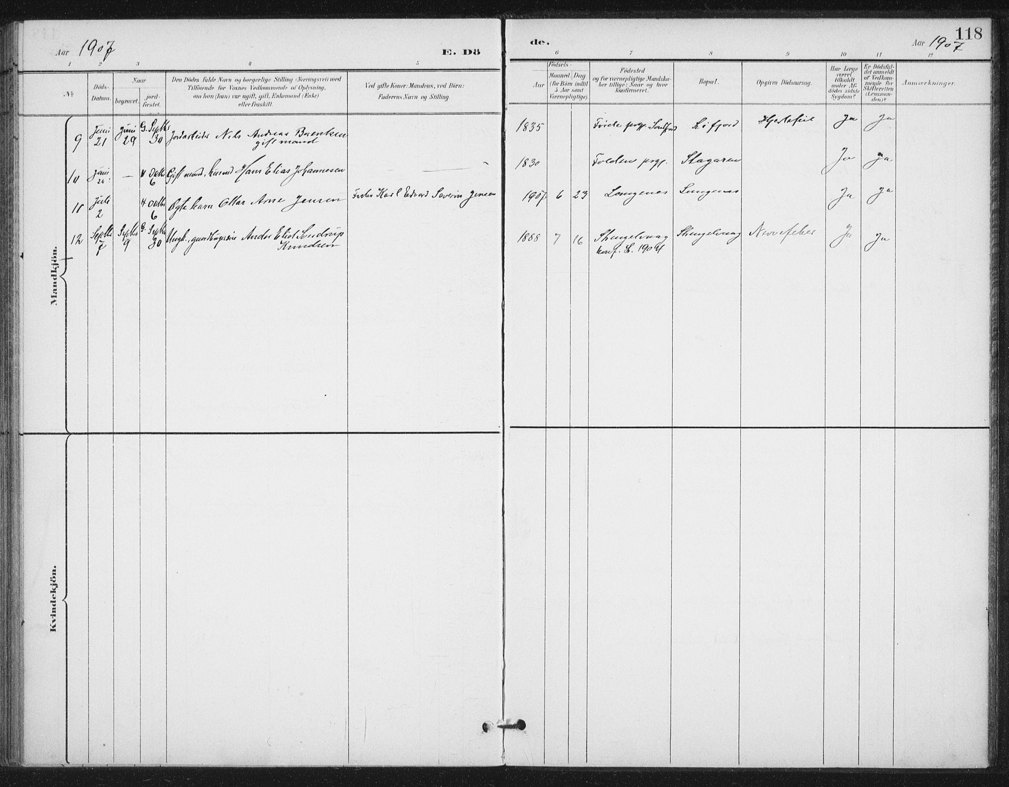 Ministerialprotokoller, klokkerbøker og fødselsregistre - Nordland, SAT/A-1459/894/L1356: Parish register (official) no. 894A02, 1897-1914, p. 118