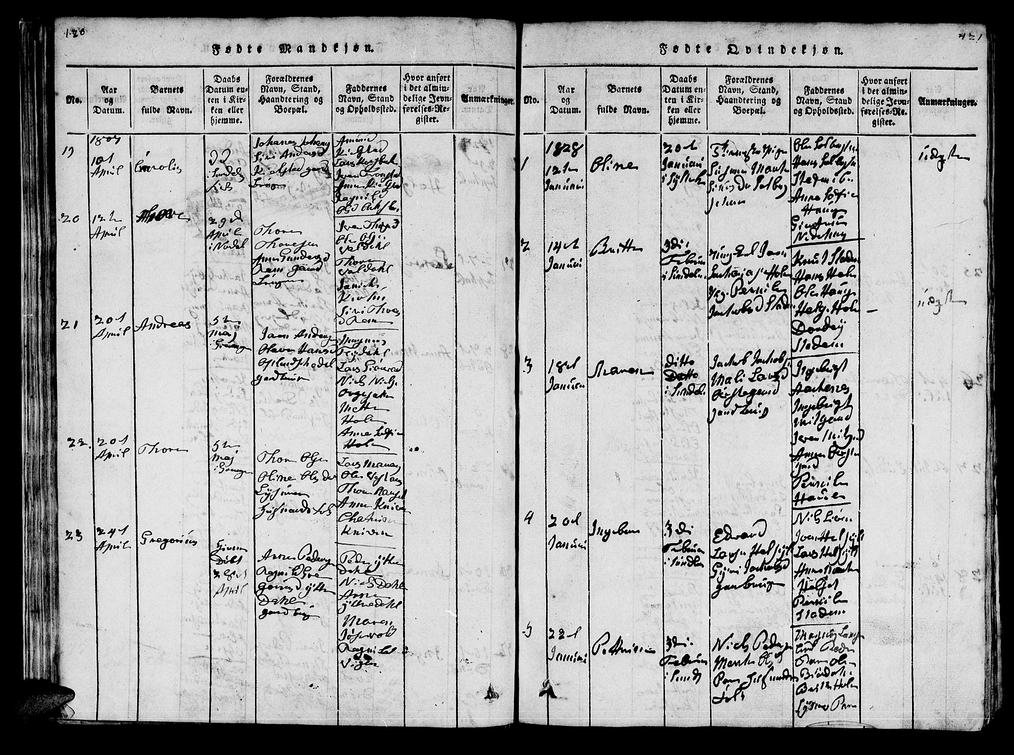 Ministerialprotokoller, klokkerbøker og fødselsregistre - Møre og Romsdal, SAT/A-1454/519/L0246: Parish register (official) no. 519A05, 1817-1834, p. 120-121