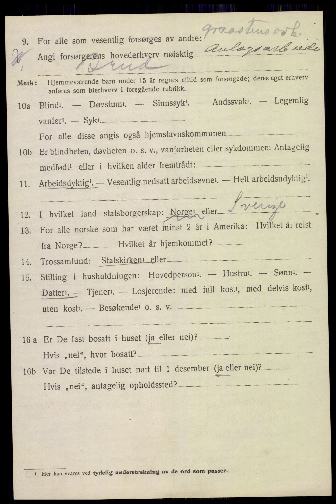 SAK, 1920 census for Fjære, 1920, p. 12030