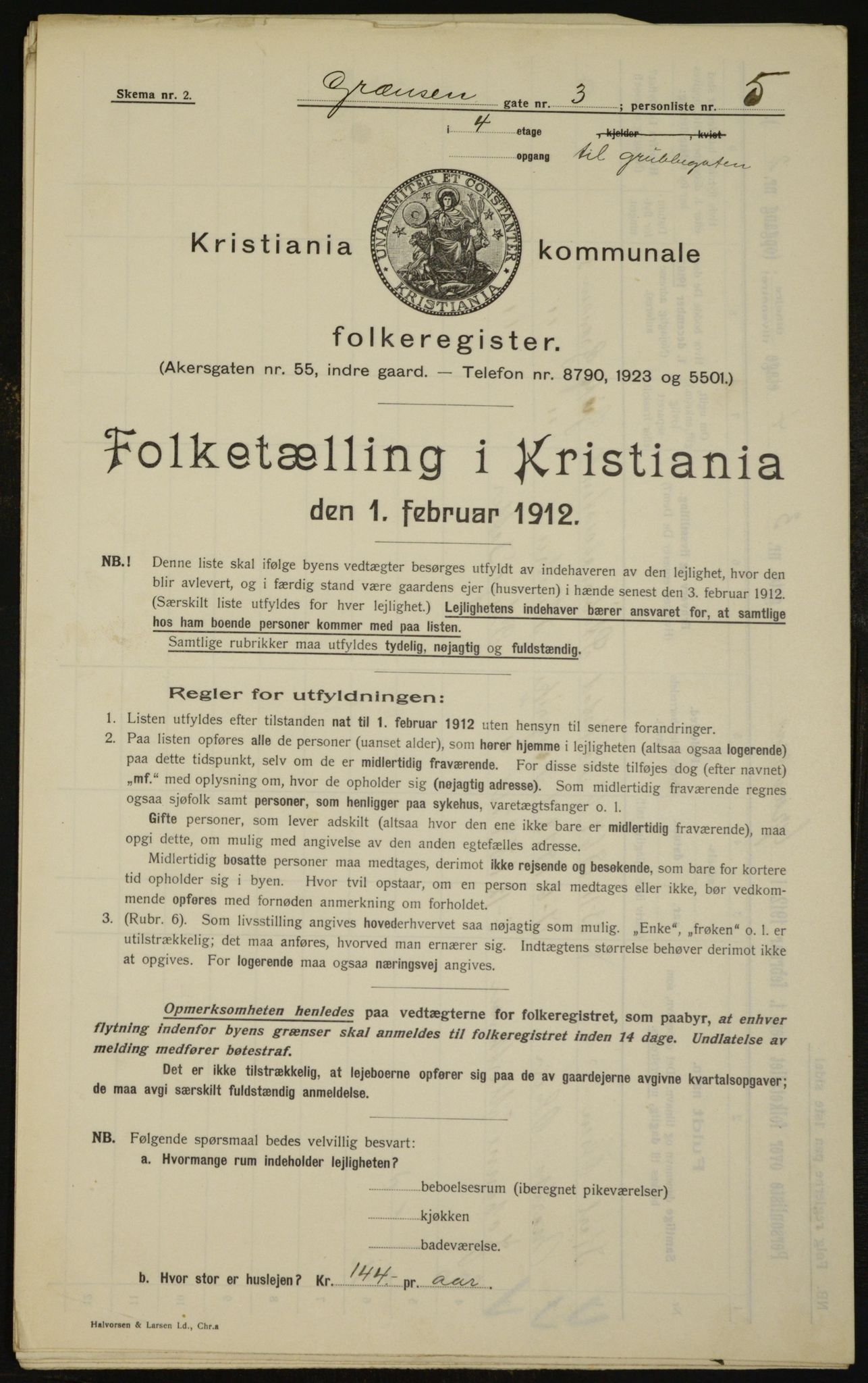 OBA, Municipal Census 1912 for Kristiania, 1912, p. 29538