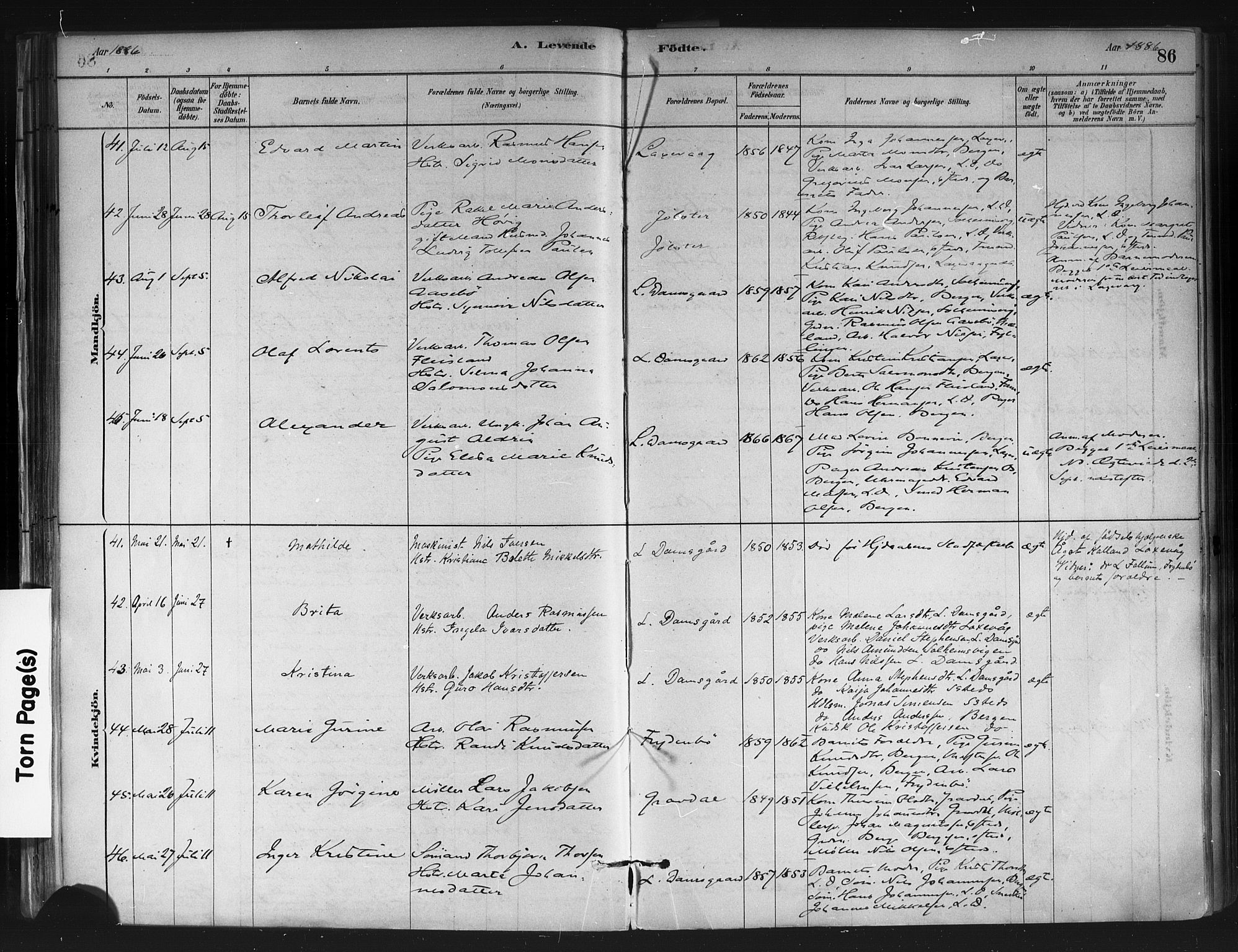 Askøy Sokneprestembete, AV/SAB-A-74101/H/Ha/Haa/Haae/L0002: Parish register (official) no. E 2, 1878-1891, p. 86