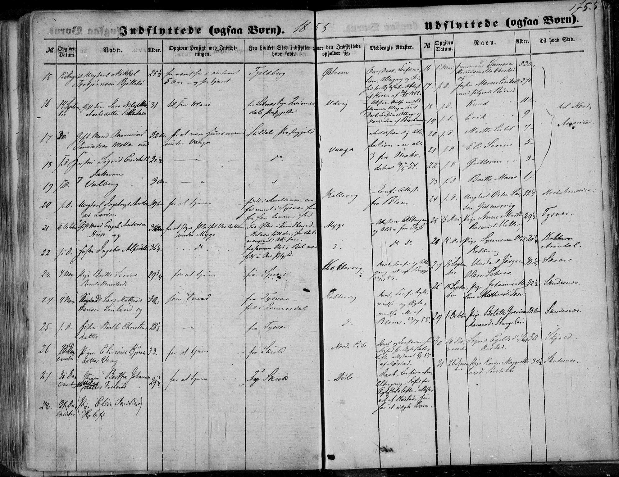 Avaldsnes sokneprestkontor, AV/SAST-A -101851/H/Ha/Haa/L0008: Parish register (official) no. A 8, 1847-1857, p. 175