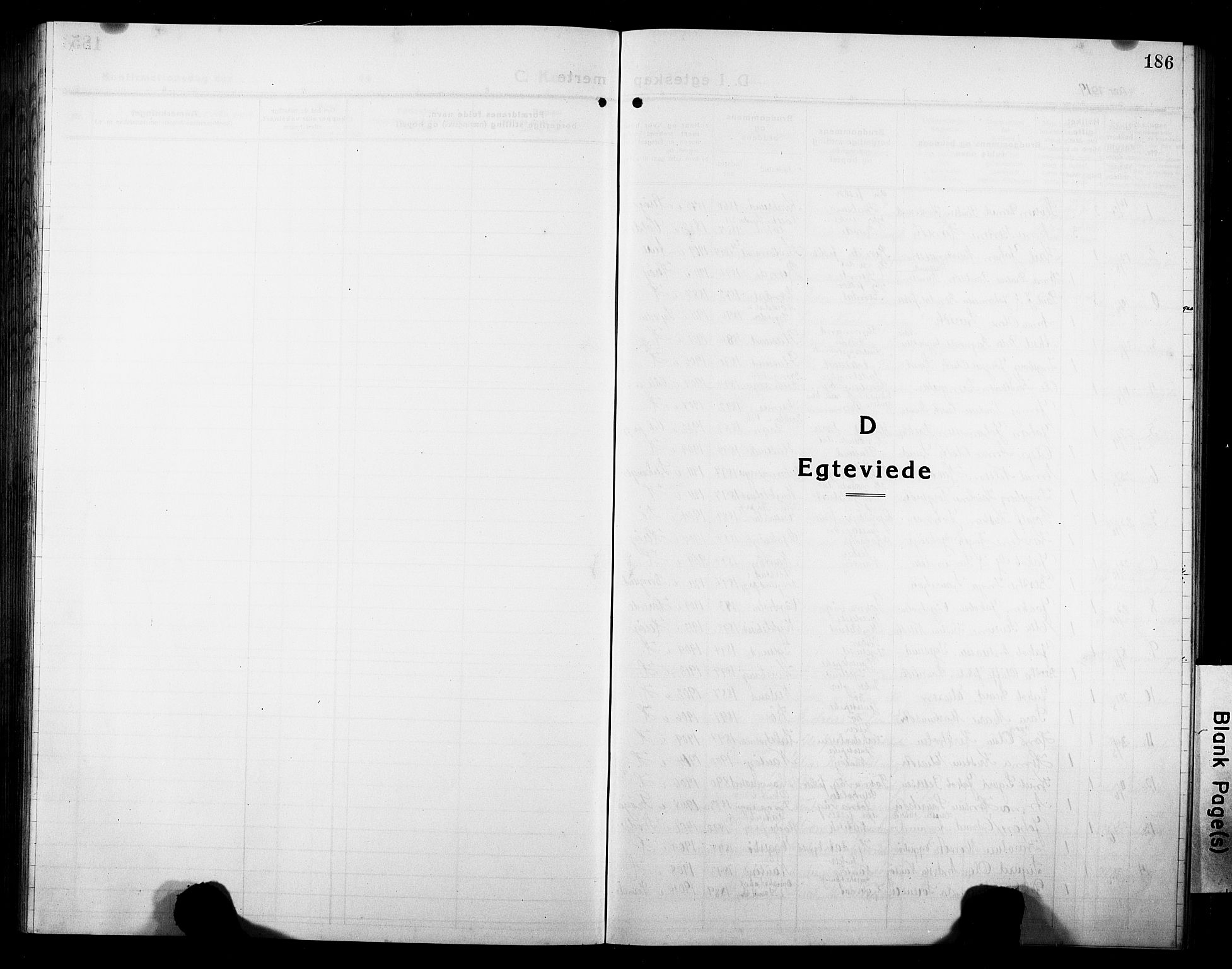 Ministerialprotokoller, klokkerbøker og fødselsregistre - Møre og Romsdal, SAT/A-1454/507/L0084: Parish register (copy) no. 507C07, 1919-1932, p. 186