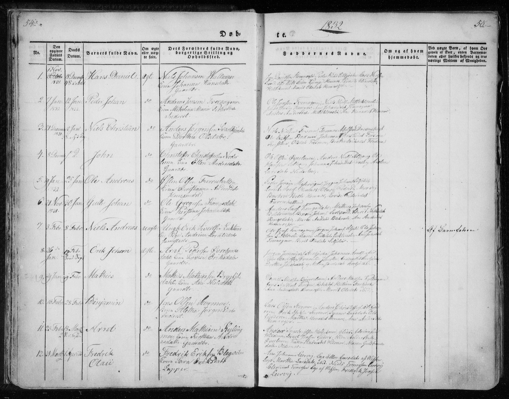 Ministerialprotokoller, klokkerbøker og fødselsregistre - Nordland, SAT/A-1459/825/L0354: Parish register (official) no. 825A08, 1826-1841, p. 54-55