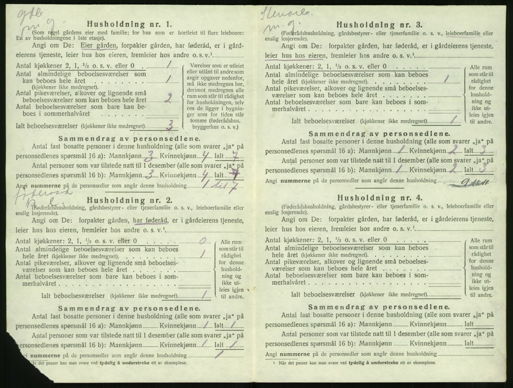 SAT, 1920 census for Volda, 1920, p. 1867