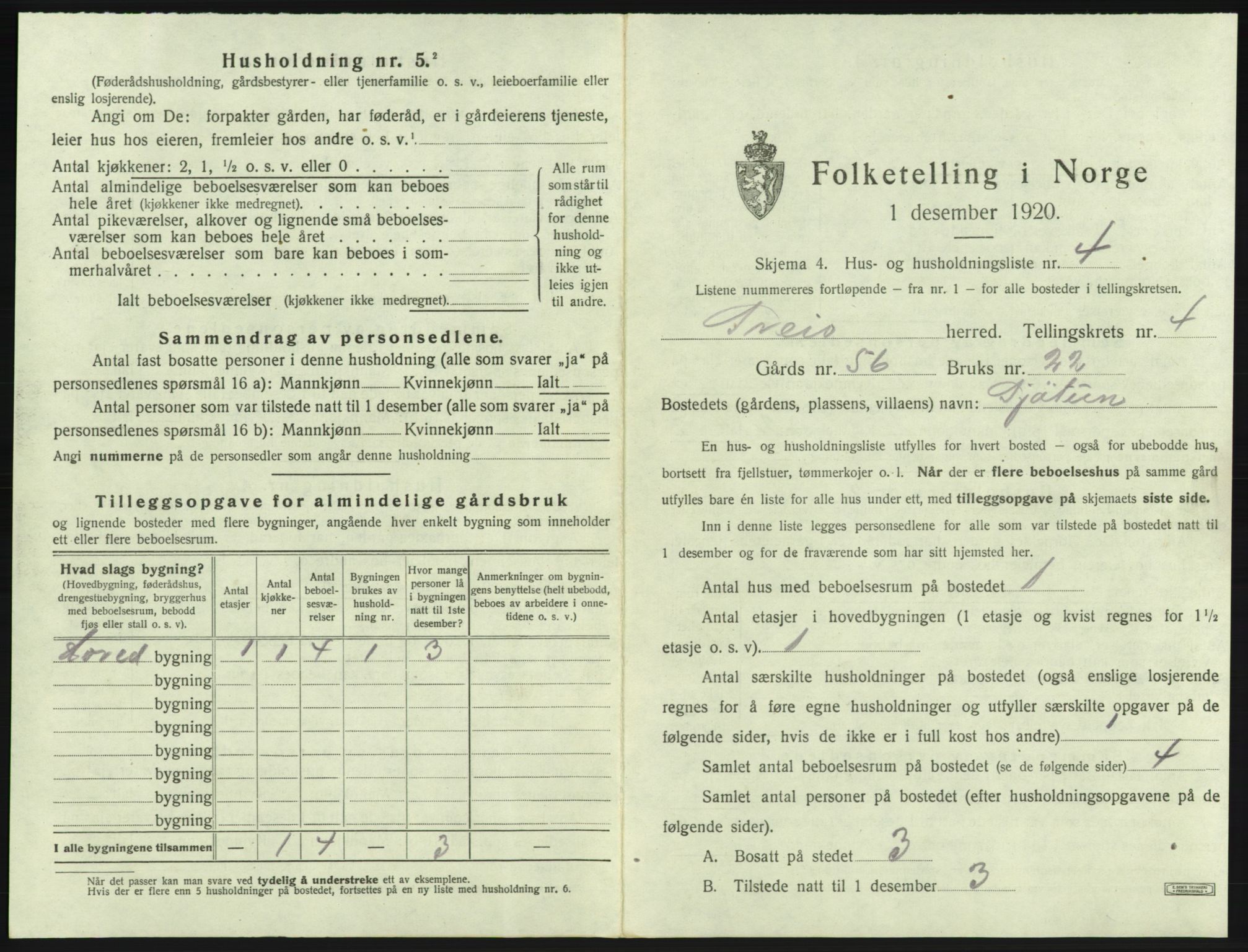 SAB, 1920 census for Sveio, 1920, p. 251