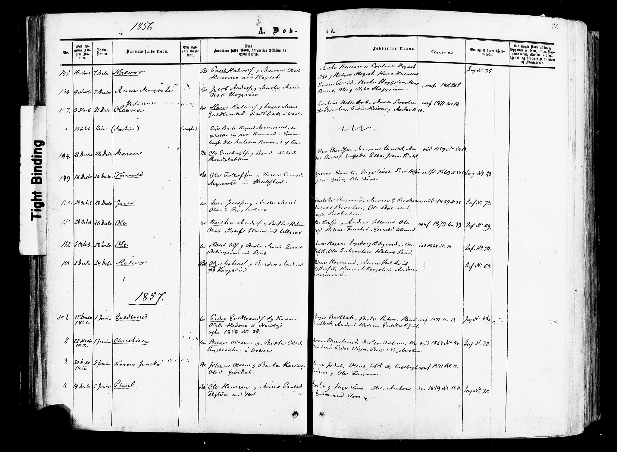Aurskog prestekontor Kirkebøker, SAO/A-10304a/F/Fa/L0007: Parish register (official) no. I 7, 1854-1877, p. 31