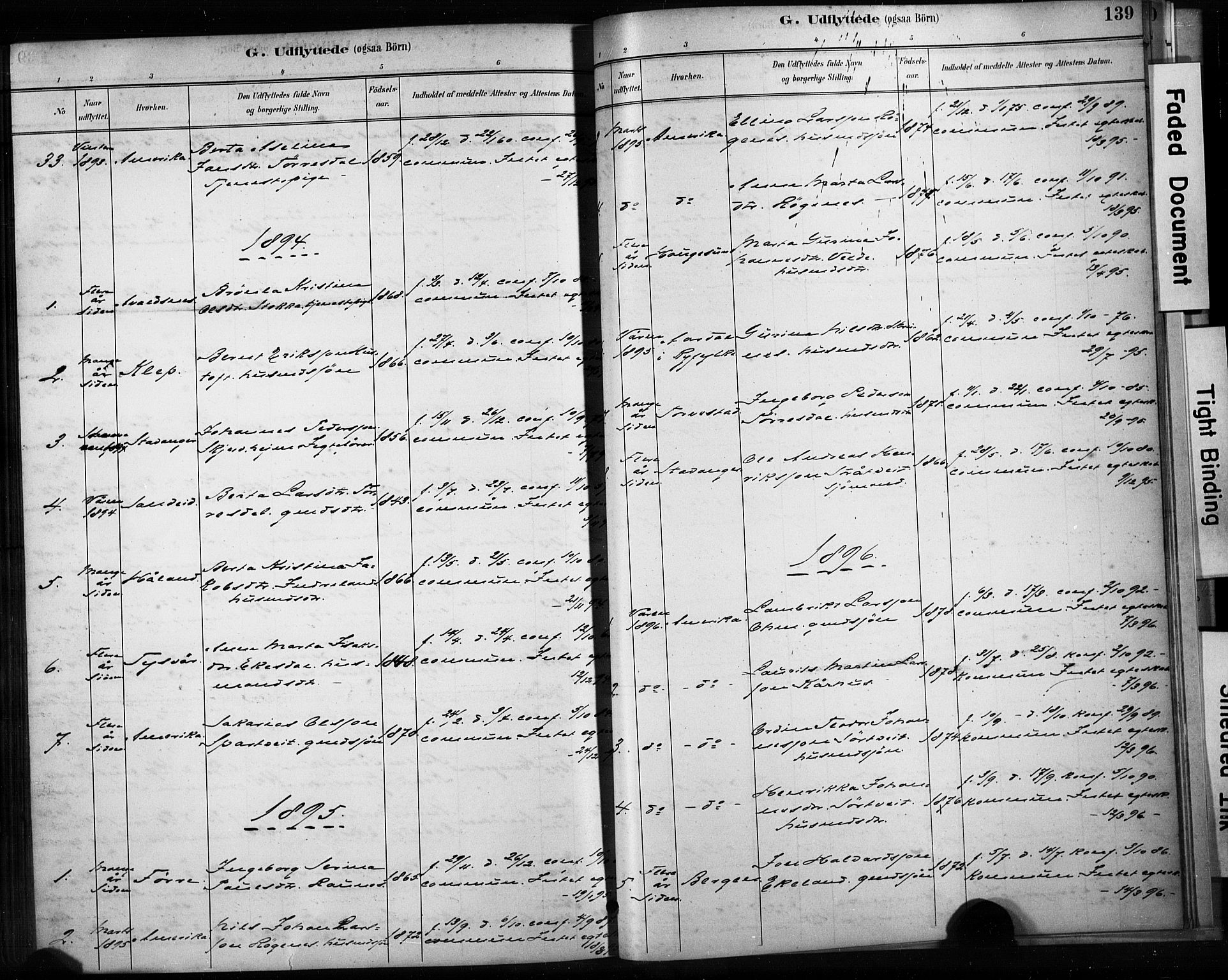 Skjold sokneprestkontor, AV/SAST-A-101847/H/Ha/Haa/L0009: Parish register (official) no. A 9, 1882-1898, p. 139