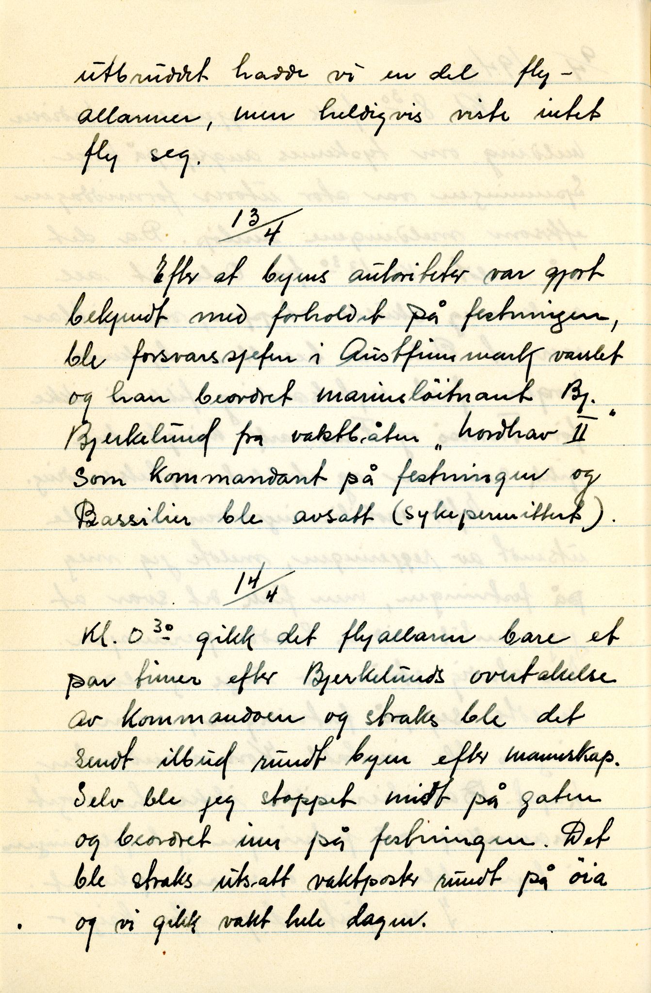 Reidar Johnsens dagbok fra 2. verdenskrig, VAMU/A-0052/F/L0001: Dagbok fra 2. verdenskrig, 1940-1942