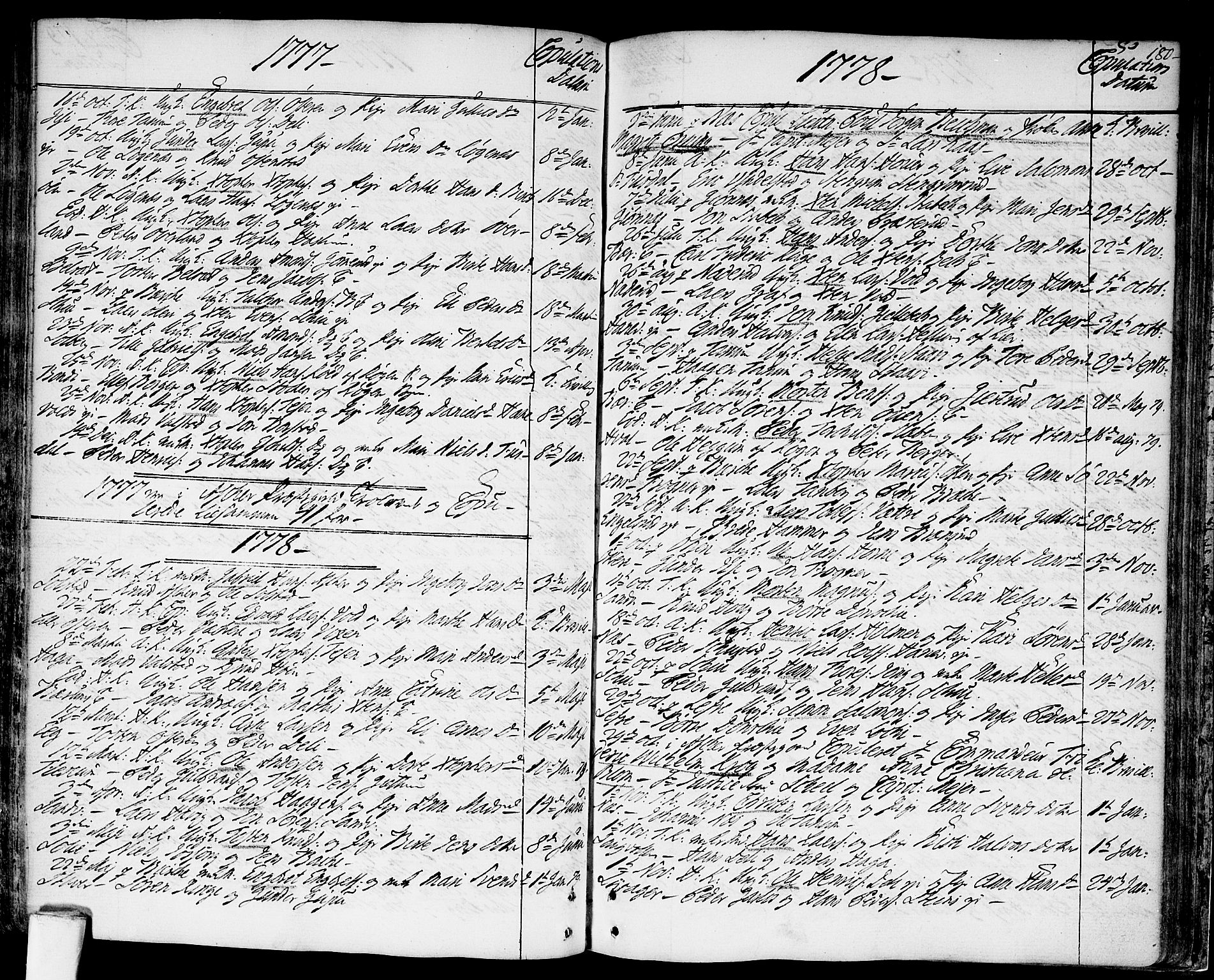 Asker prestekontor Kirkebøker, AV/SAO-A-10256a/F/Fa/L0003: Parish register (official) no. I 3, 1767-1807, p. 180