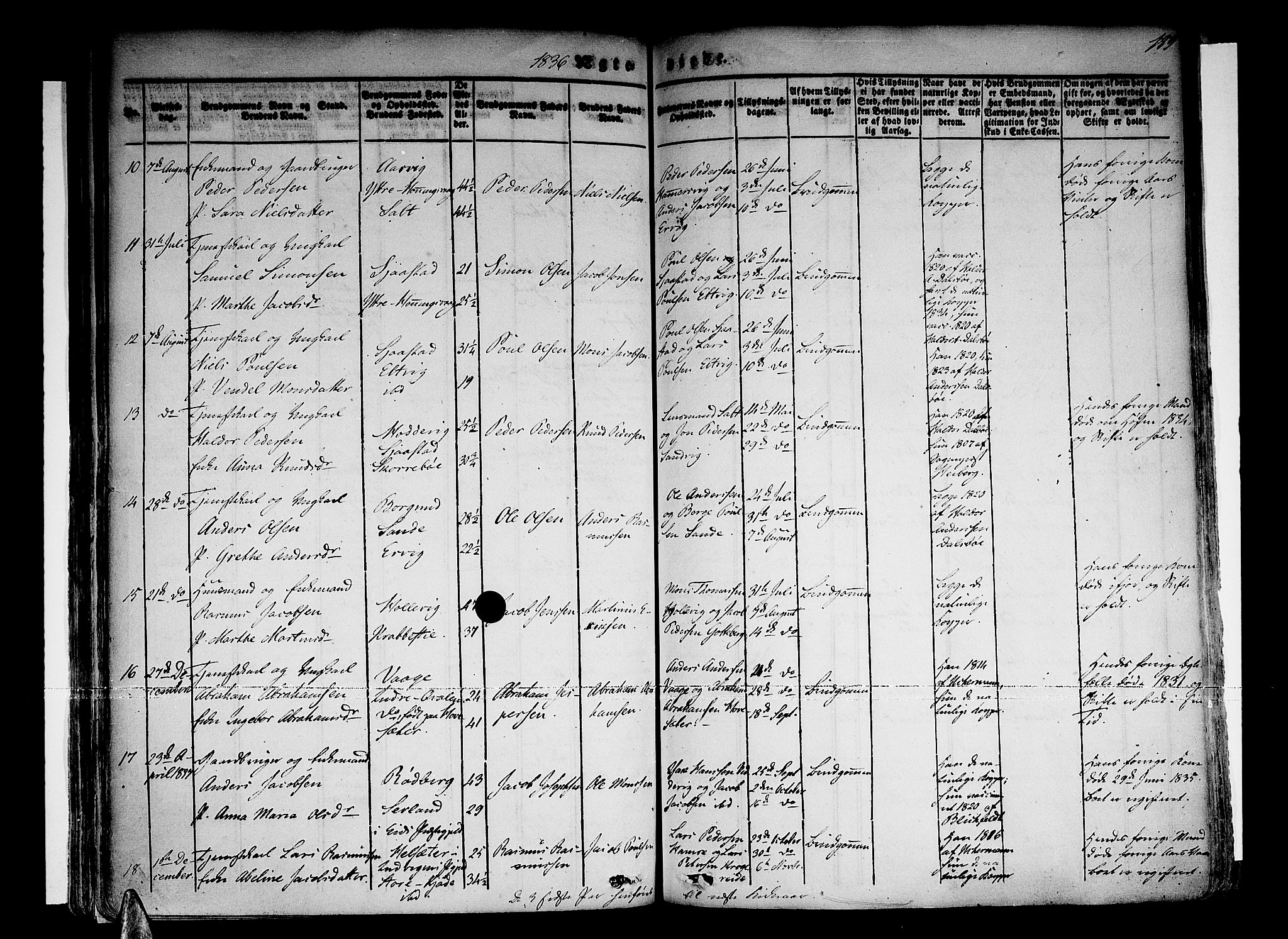 Selje sokneprestembete, SAB/A-99938/H/Ha/Haa/Haaa: Parish register (official) no. A 9, 1829-1844, p. 189