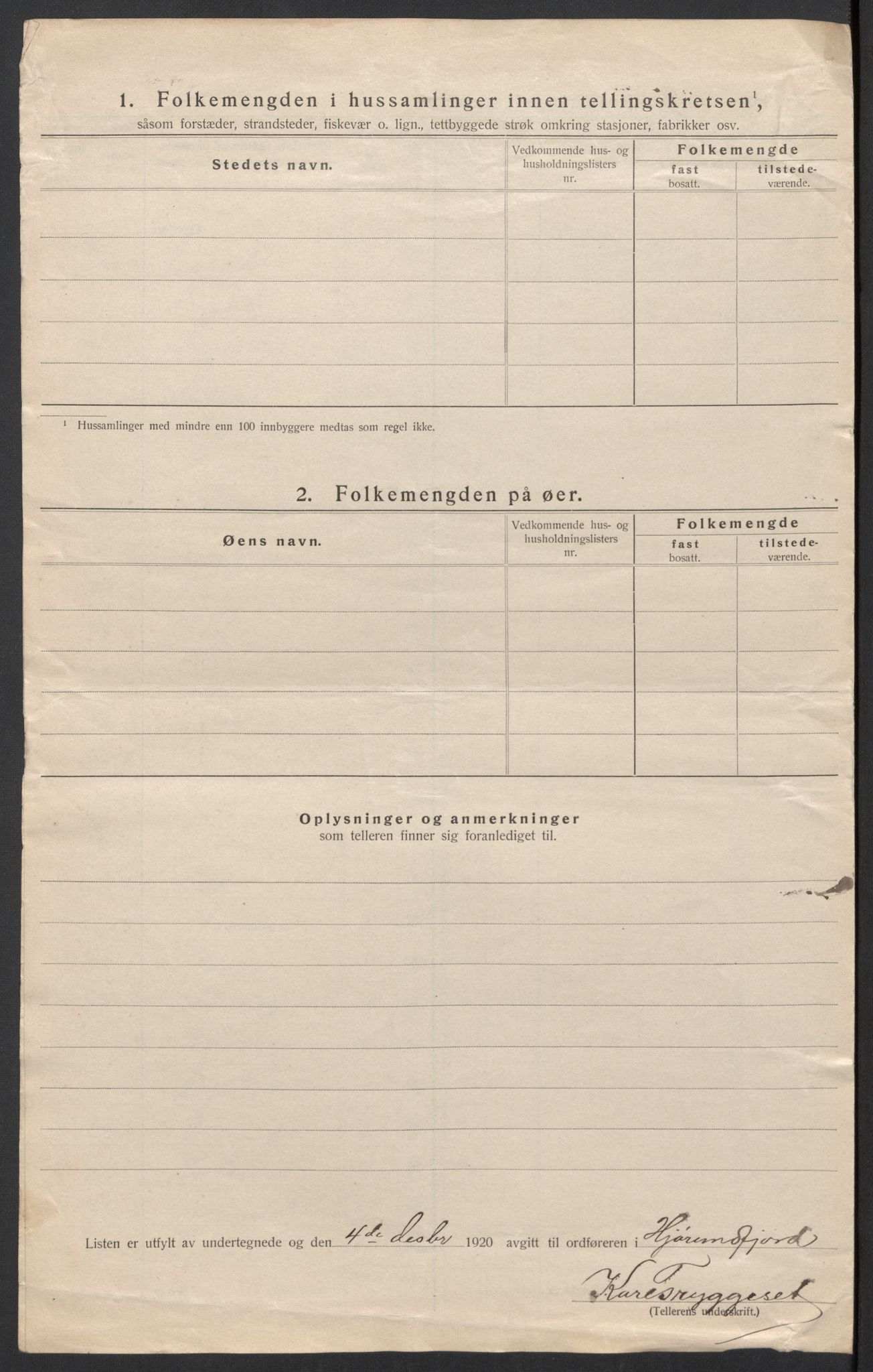 SAT, 1920 census for Hjørundfjord, 1920, p. 30