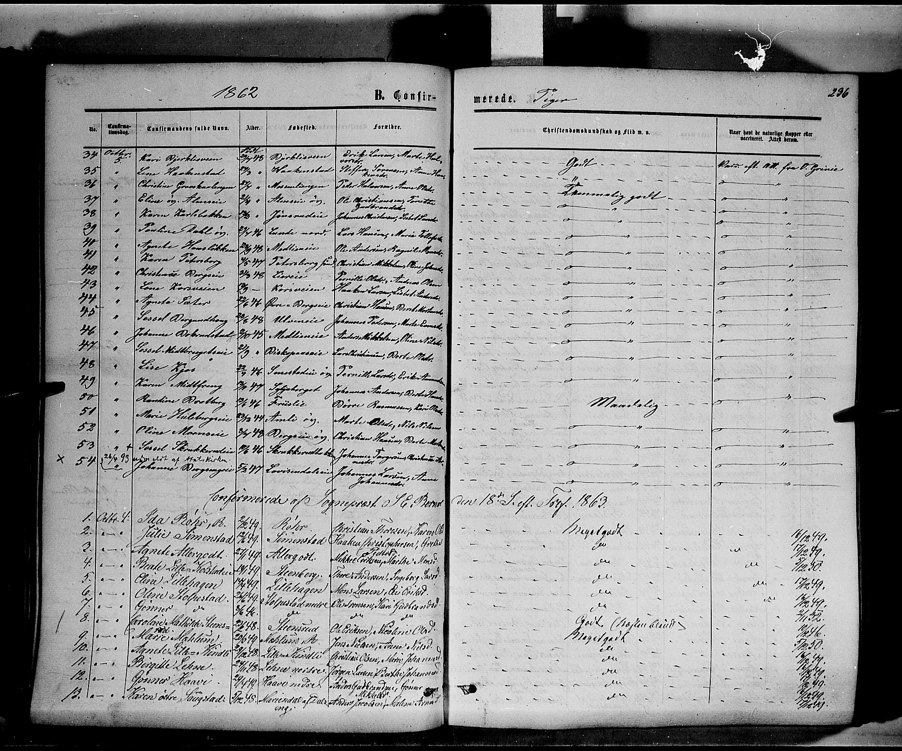 Ringsaker prestekontor, AV/SAH-PREST-014/K/Ka/L0010: Parish register (official) no. 10, 1861-1869, p. 236