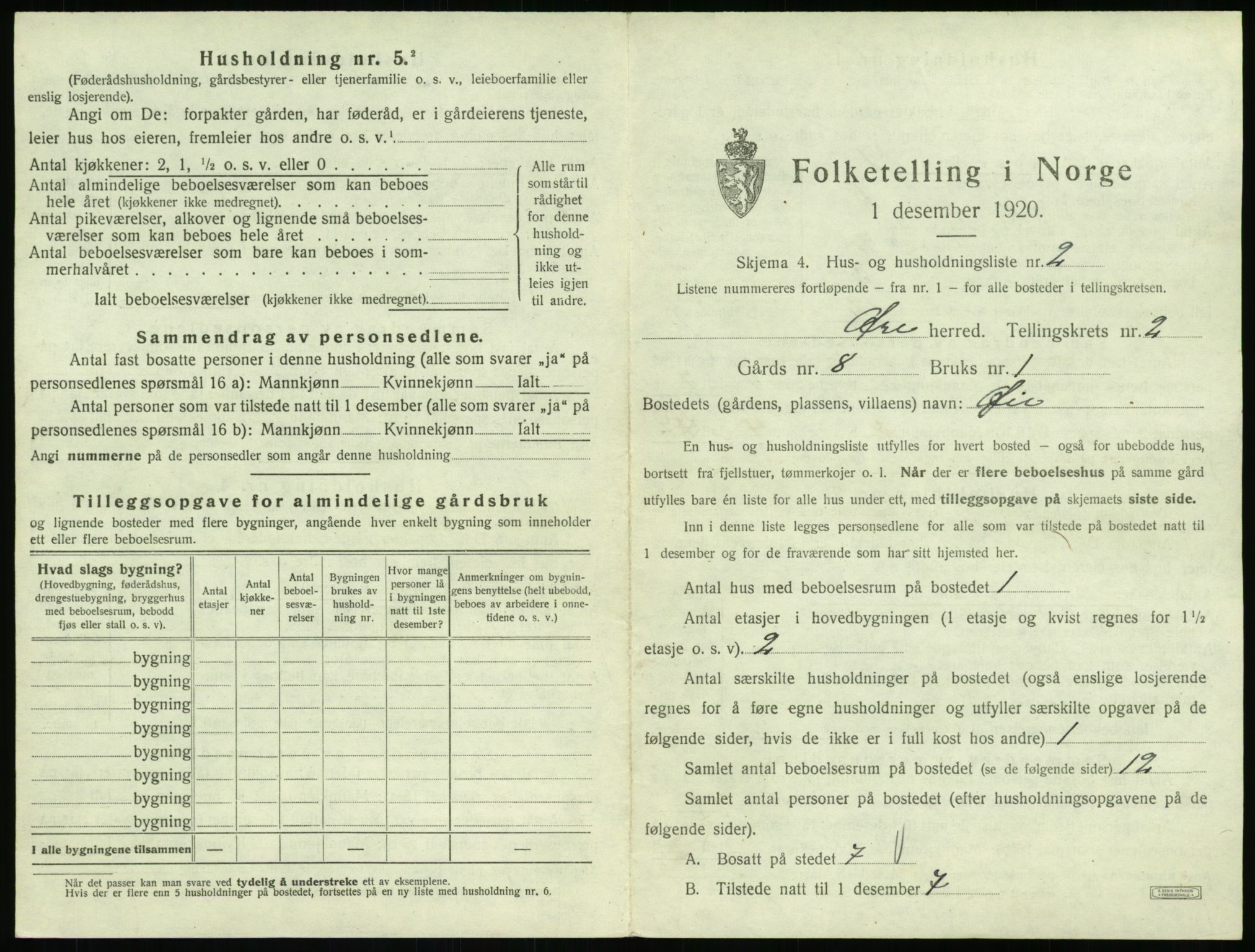 SAT, 1920 census for Øre, 1920, p. 175