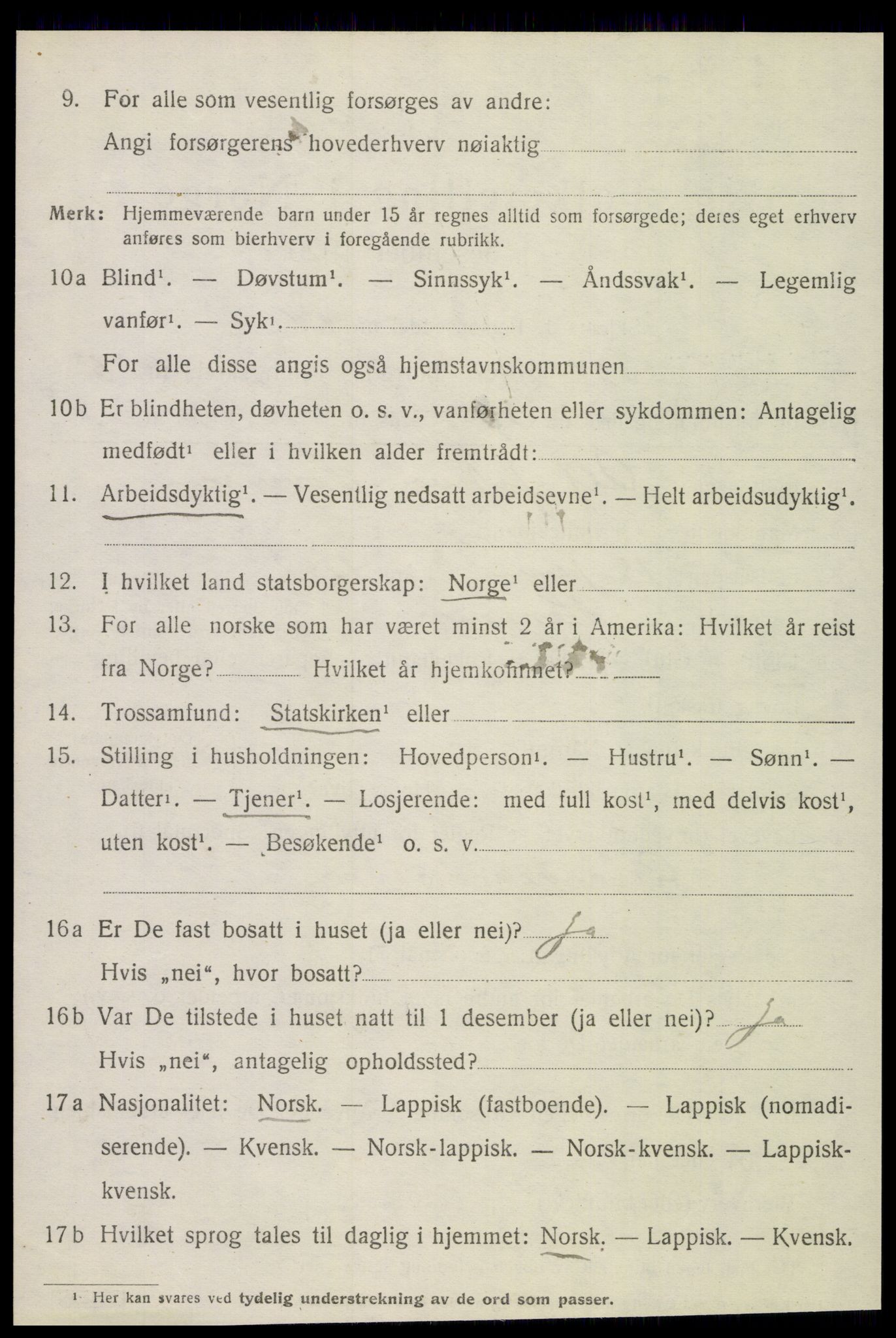 SAT, 1920 census for Lurøy, 1920, p. 2944