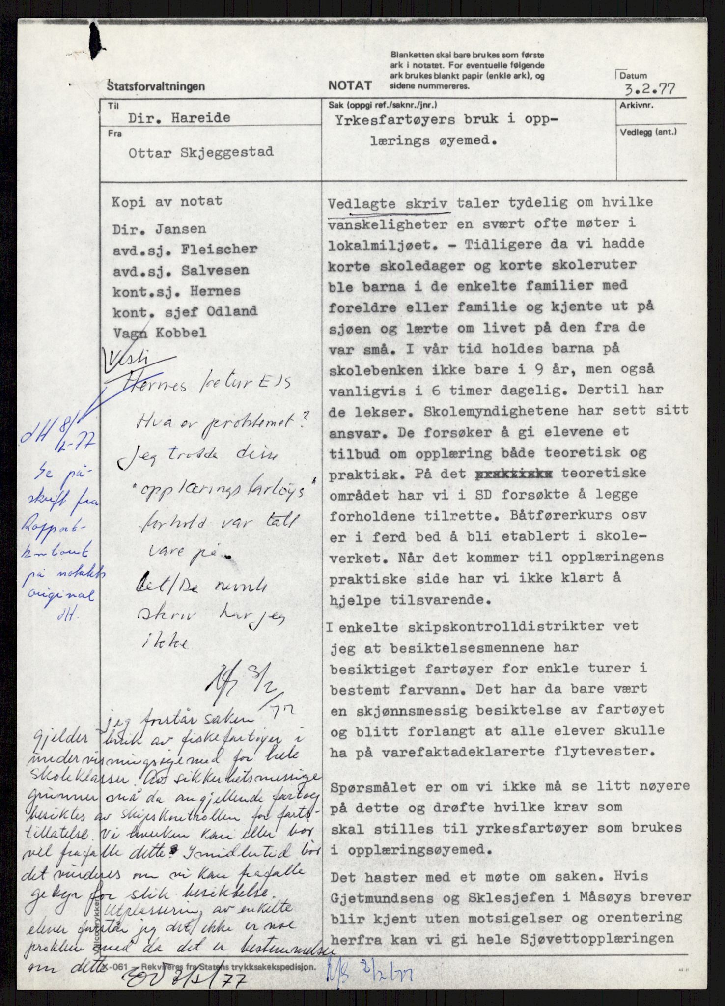 Sjøfartsdirektoratet med forløpere, generelt arkiv, AV/RA-S-1407/D/Du/Duc/L0641/0004: Skipskontrollen - Forskrifter    / Utleiebåter (2 mapper), 1977-1989, p. 113