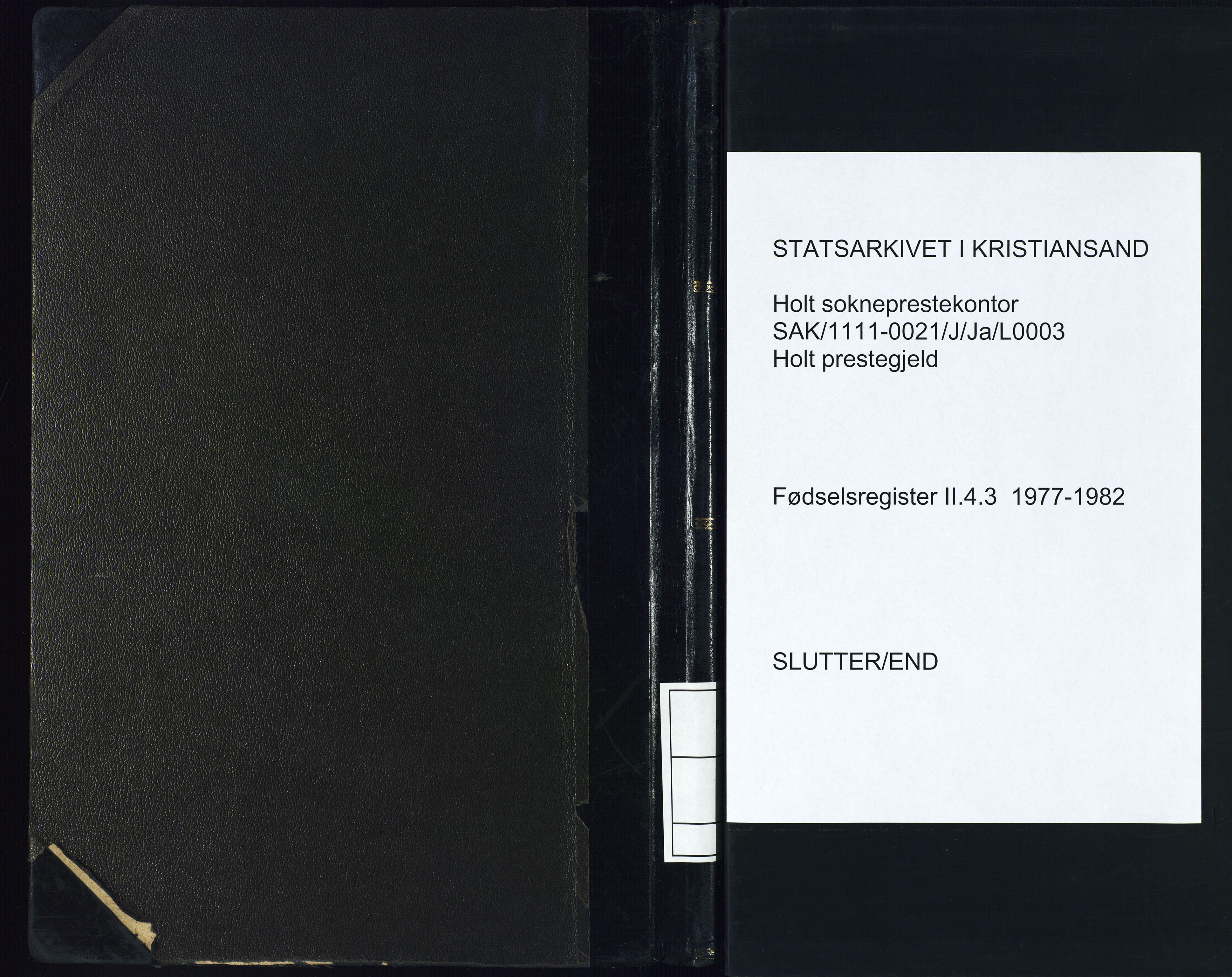 Holt sokneprestkontor, AV/SAK-1111-0021/J/Ja/L0003: Birth register no. II.4.3, 1977-1982