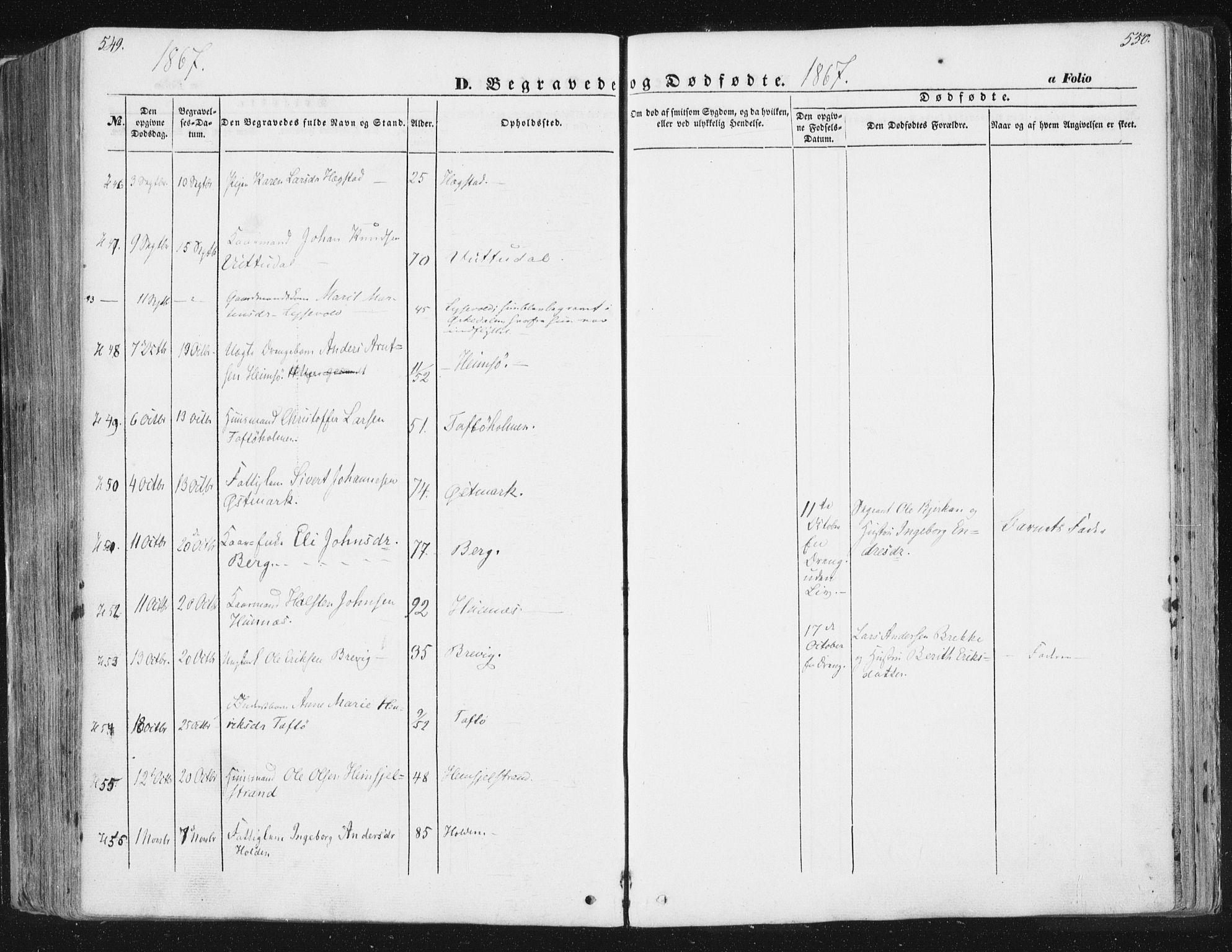 Ministerialprotokoller, klokkerbøker og fødselsregistre - Sør-Trøndelag, SAT/A-1456/630/L0494: Parish register (official) no. 630A07, 1852-1868, p. 549-550