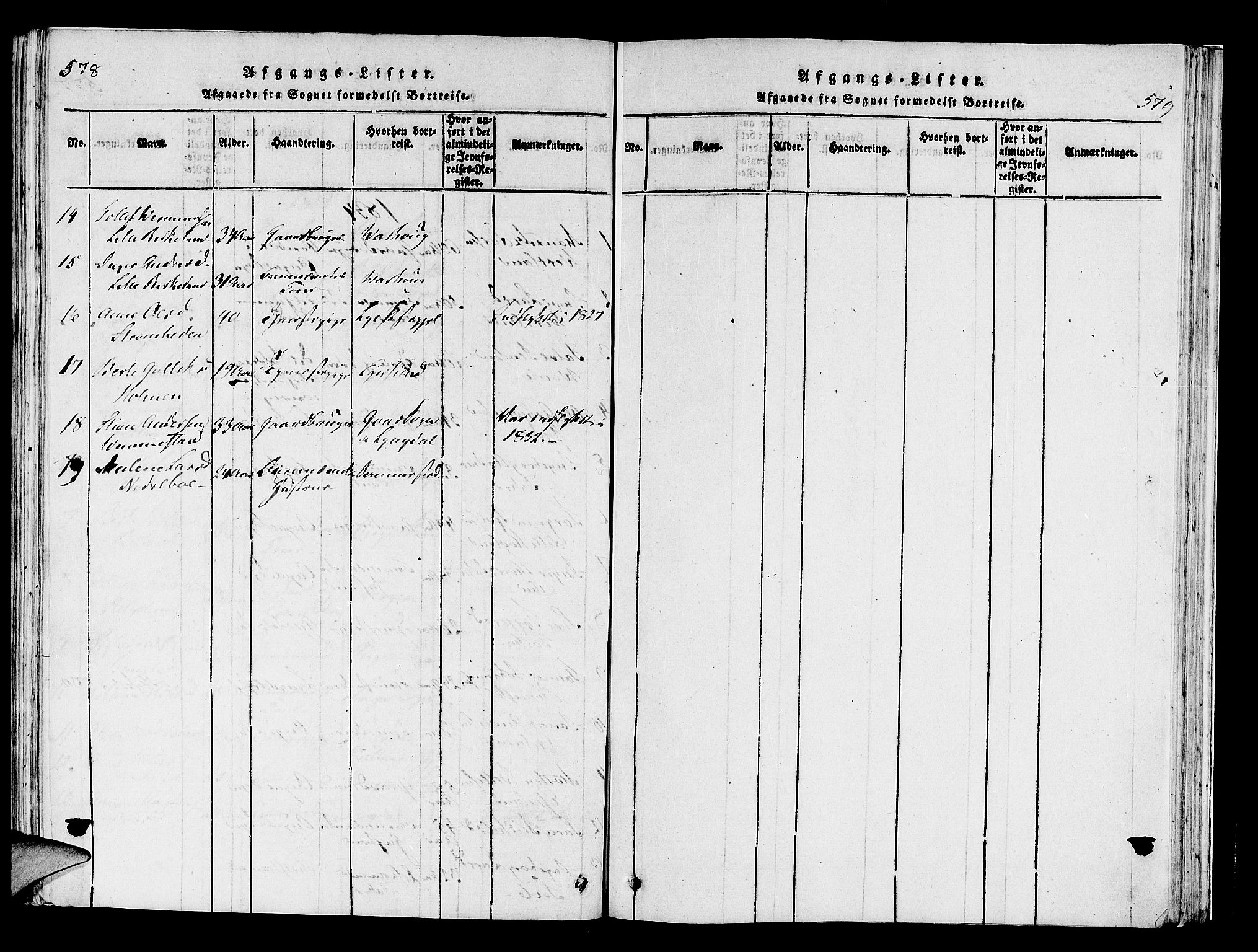 Helleland sokneprestkontor, SAST/A-101810: Parish register (official) no. A 5, 1815-1834, p. 578-579