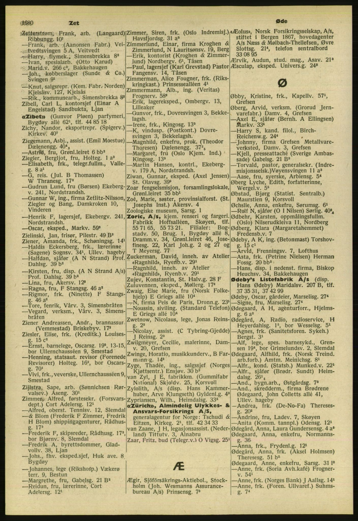 Kristiania/Oslo adressebok, PUBL/-, 1954, p. 1680