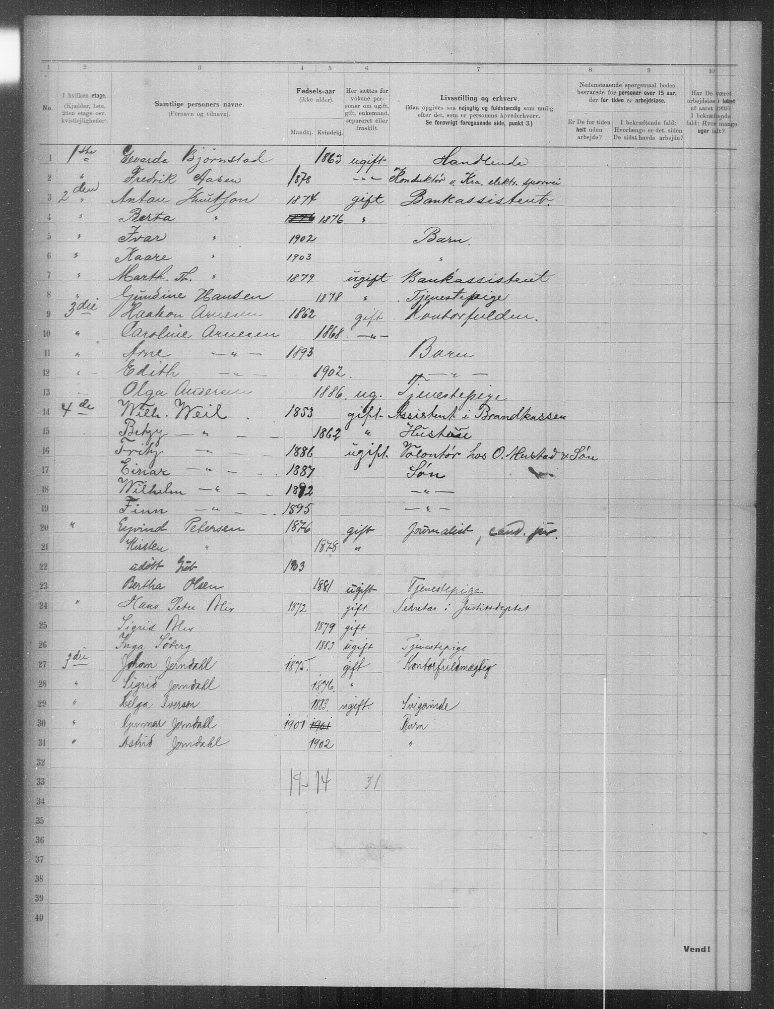 OBA, Municipal Census 1903 for Kristiania, 1903, p. 5988