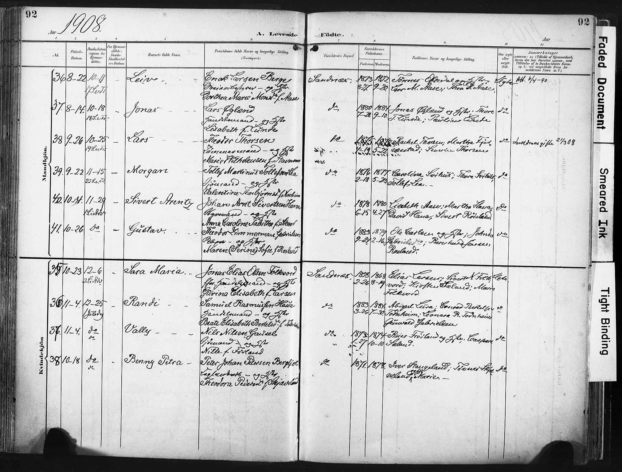 Høyland sokneprestkontor, AV/SAST-A-101799/001/30BA/L0016: Parish register (official) no. A 16, 1899-1911, p. 92