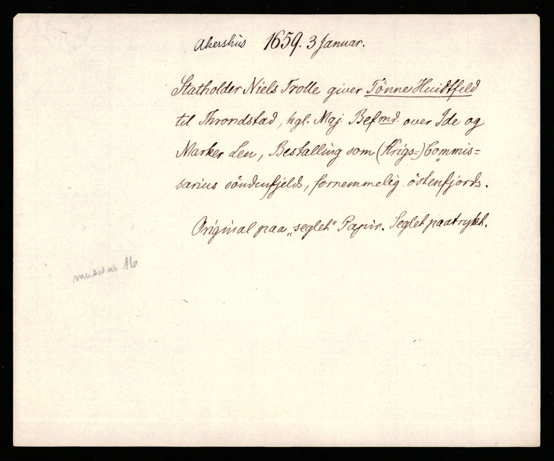 Riksarkivets diplomsamling, AV/RA-EA-5965/F35/F35b/L0010: Riksarkivets diplomer, seddelregister, 1656-1670, p. 191