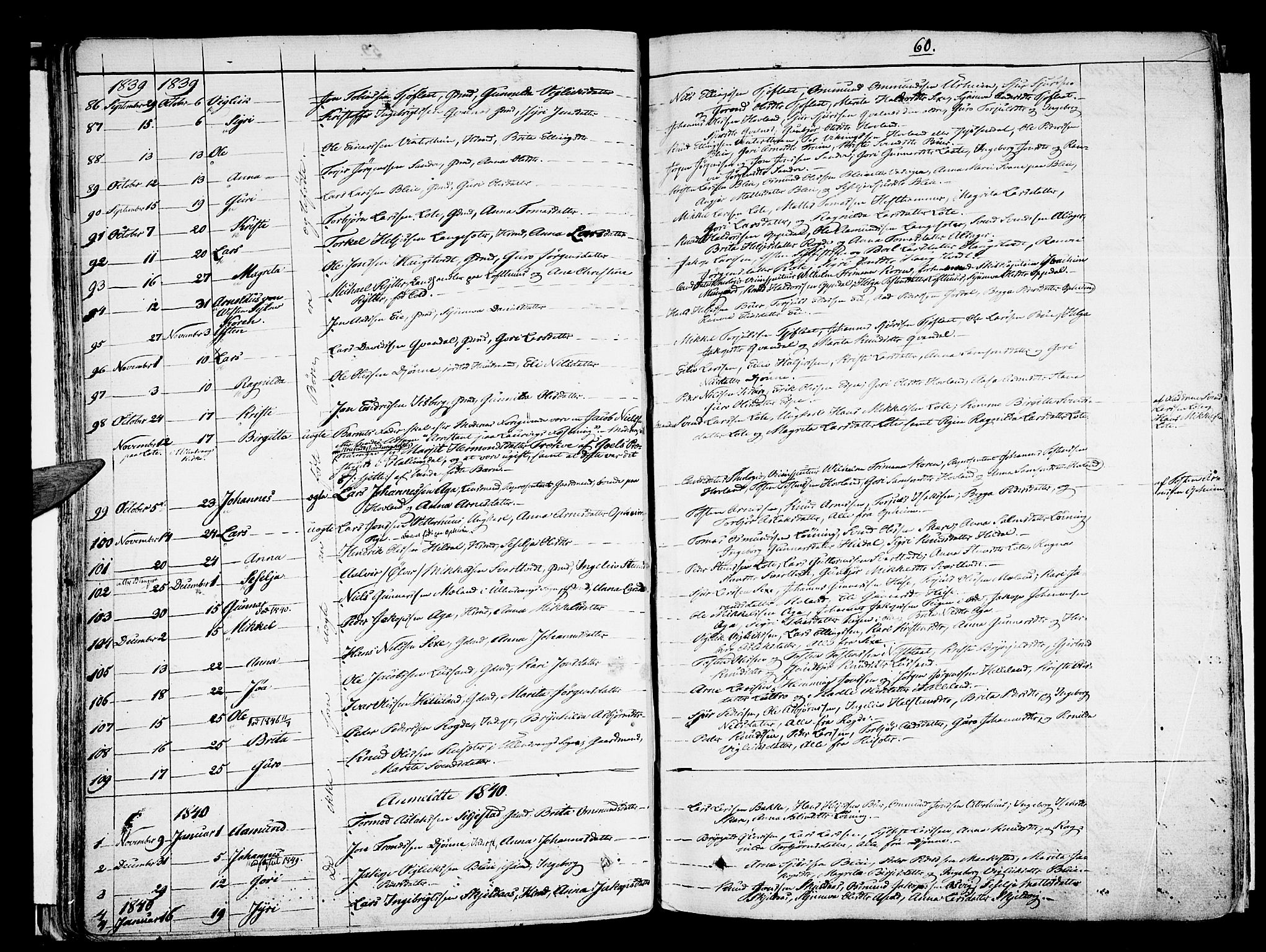 Ullensvang sokneprestembete, AV/SAB-A-78701/H/Haa: Parish register (official) no. A 10, 1825-1853, p. 60