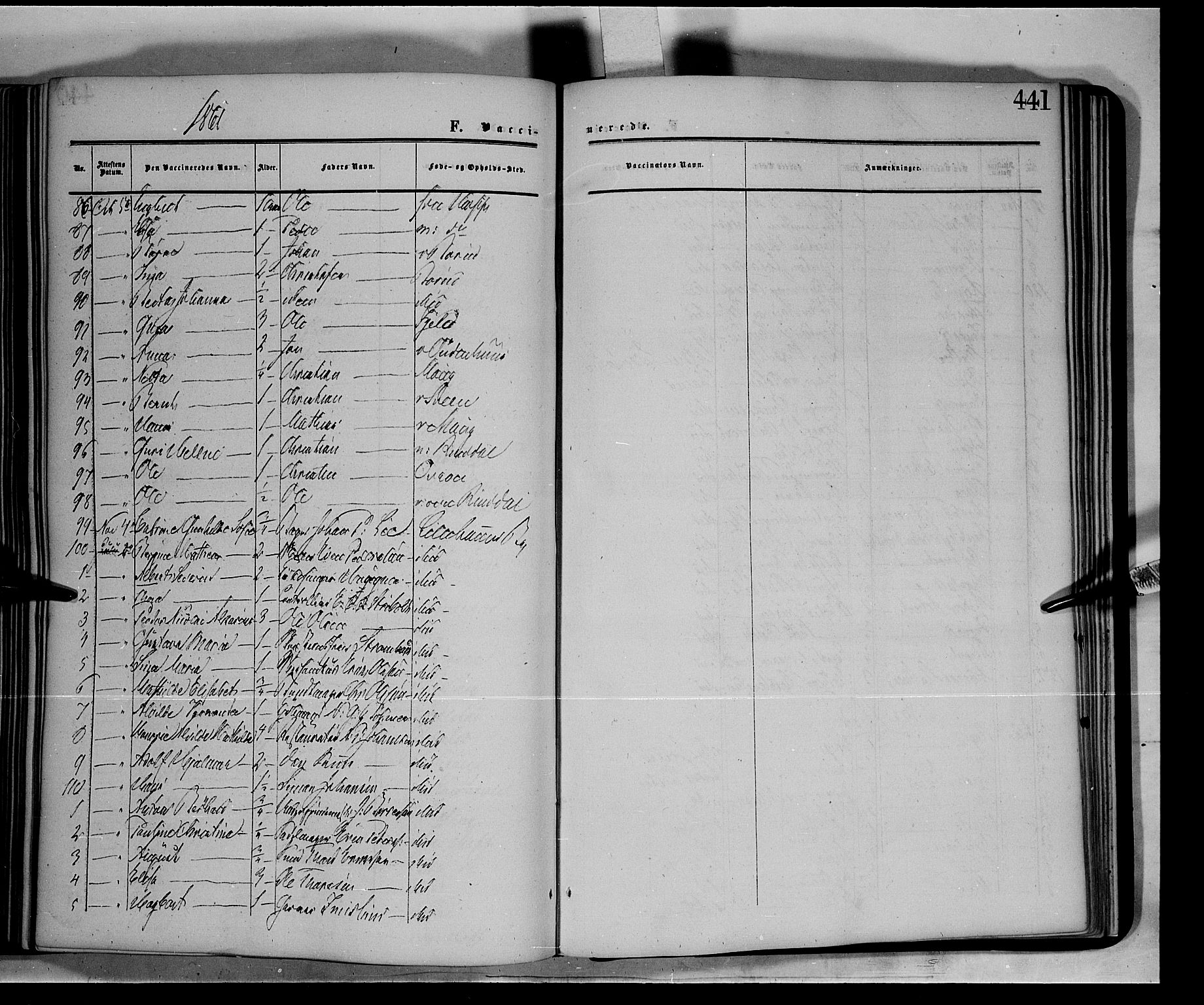 Fåberg prestekontor, SAH/PREST-086/H/Ha/Haa/L0006: Parish register (official) no. 6B, 1855-1867, p. 441