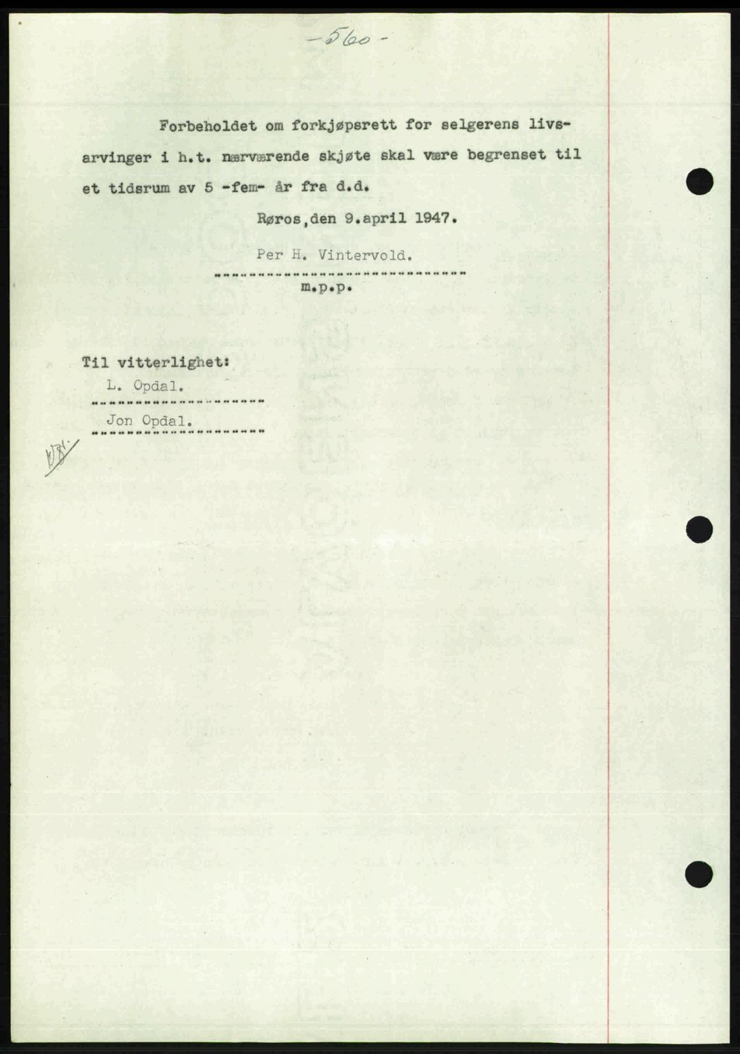 Gauldal sorenskriveri, SAT/A-0014/1/2/2C: Mortgage book no. A3, 1947-1947, Diary no: : 680/1947